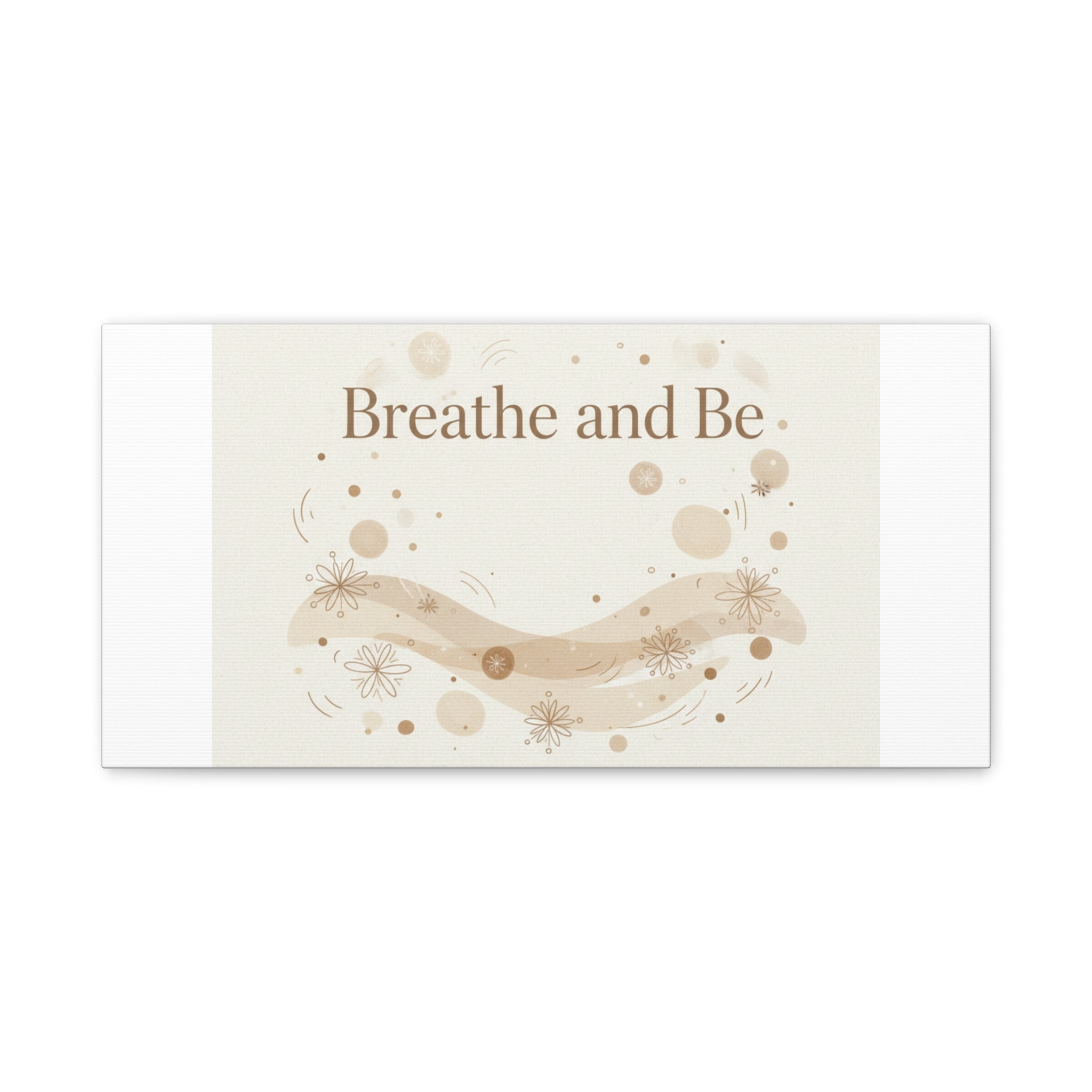Breathe and Be Canvas, Minimal Cozy Slow Life Wall Art | Neutral Micro-Print