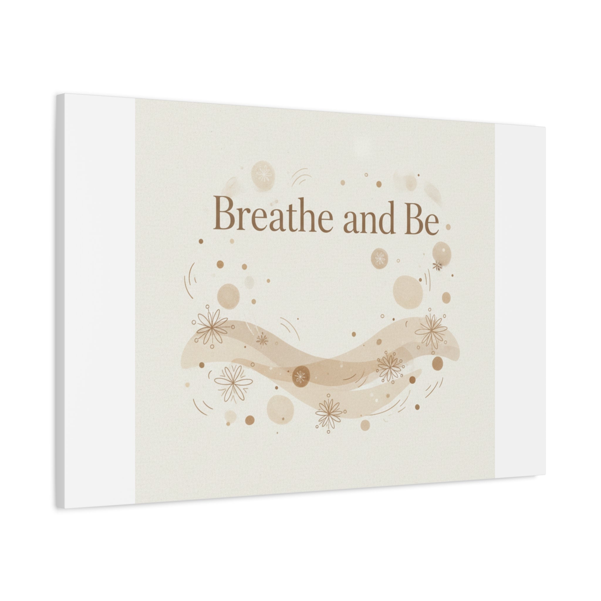 Breathe and Be Canvas, Minimal Cozy Slow Life Wall Art | Neutral Micro-Print