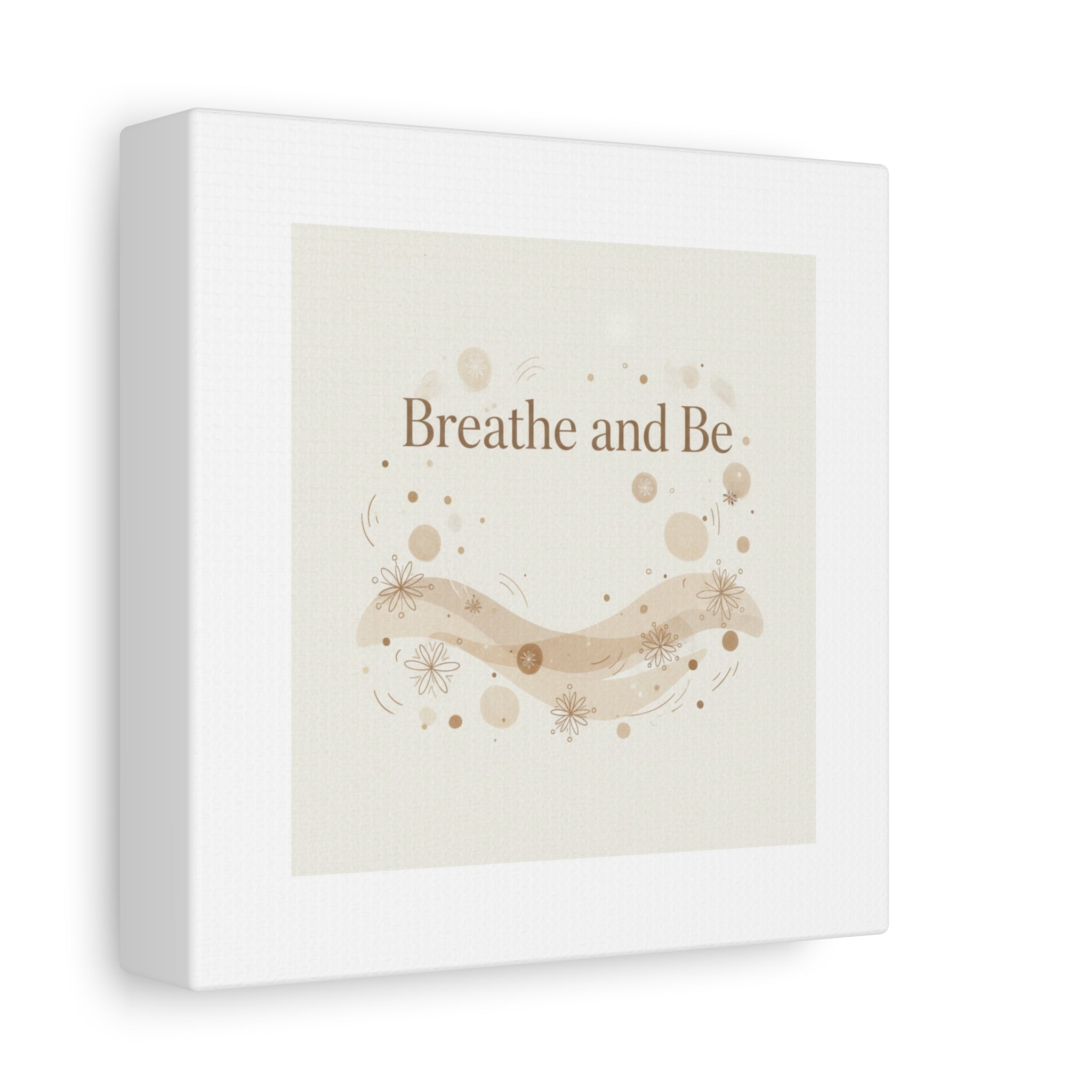 Breathe and Be Canvas, Minimal Cozy Slow Life Wall Art | Neutral Micro-Print
