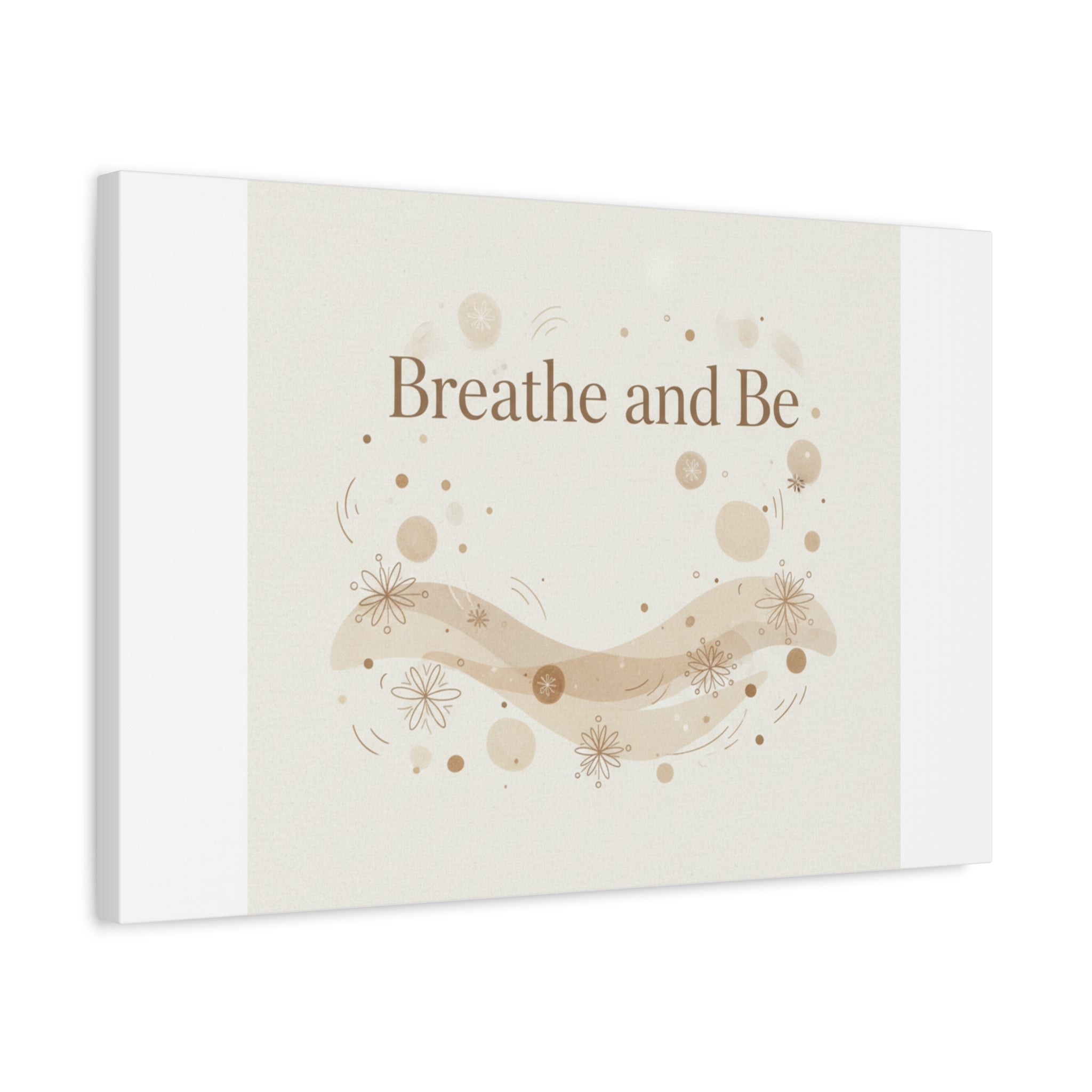 Breathe and Be Canvas, Minimal Cozy Slow Life Wall Art | Neutral Micro-Print