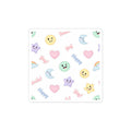 Cute Emoticon Pattern Kiss-Cut Stickers | Pastel Doodle Emoji Repeat