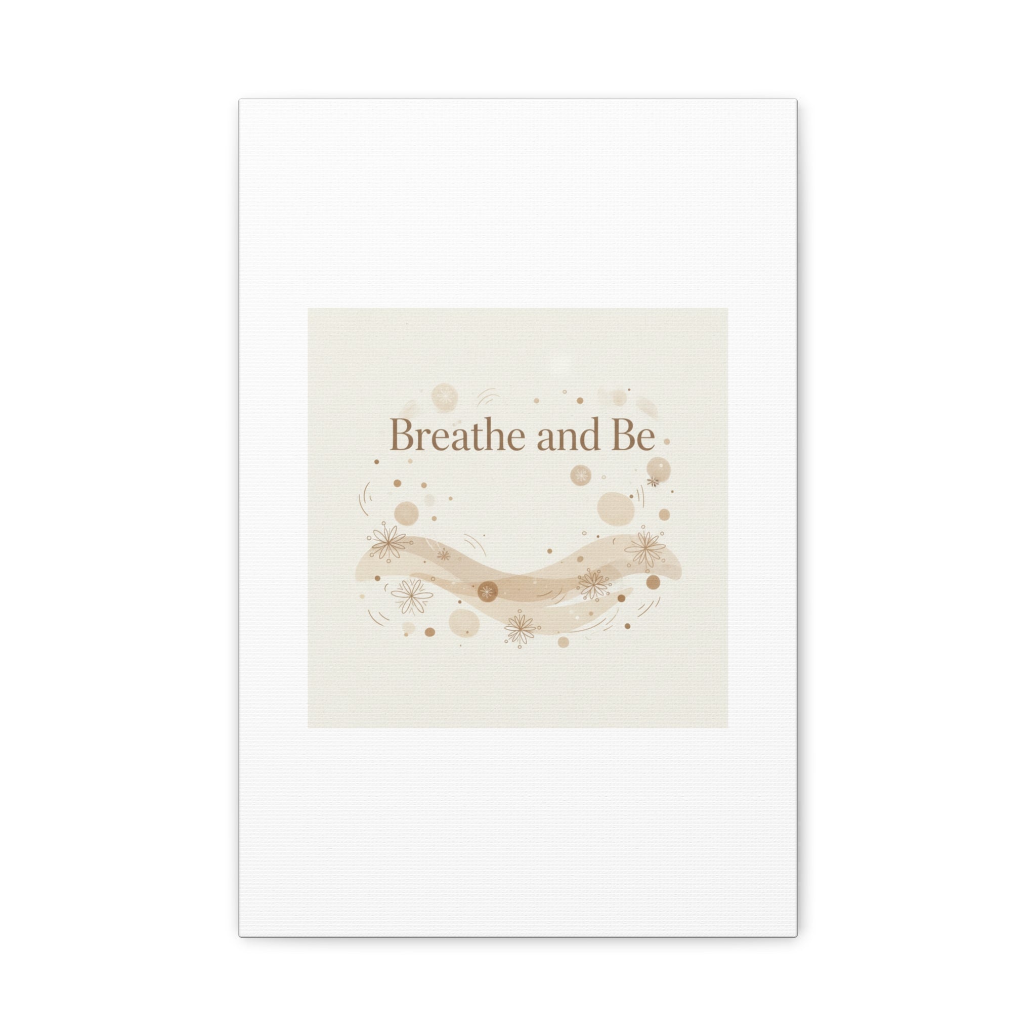 Breathe and Be Canvas, Minimal Cozy Slow Life Wall Art | Neutral Micro-Print