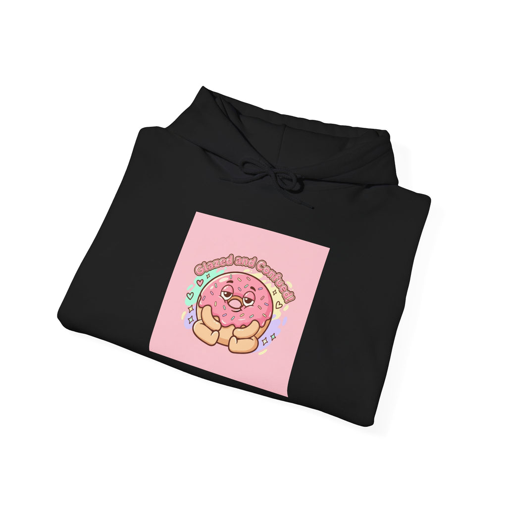 Cute Donut Illustration Hoodie | Food Pun Comfort, Snack Cartoon