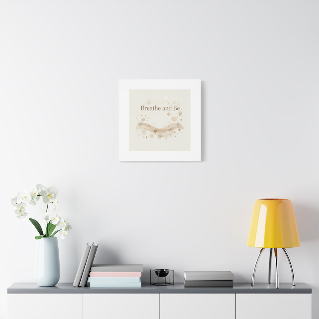 Breathe and Be Canvas, Minimal Cozy Slow Life Wall Art | Neutral Micro-Print