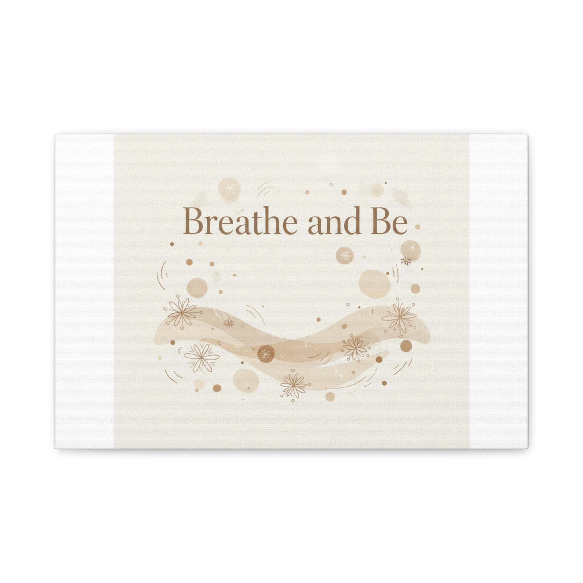 Breathe and Be Canvas, Minimal Cozy Slow Life Wall Art | Neutral Micro-Print