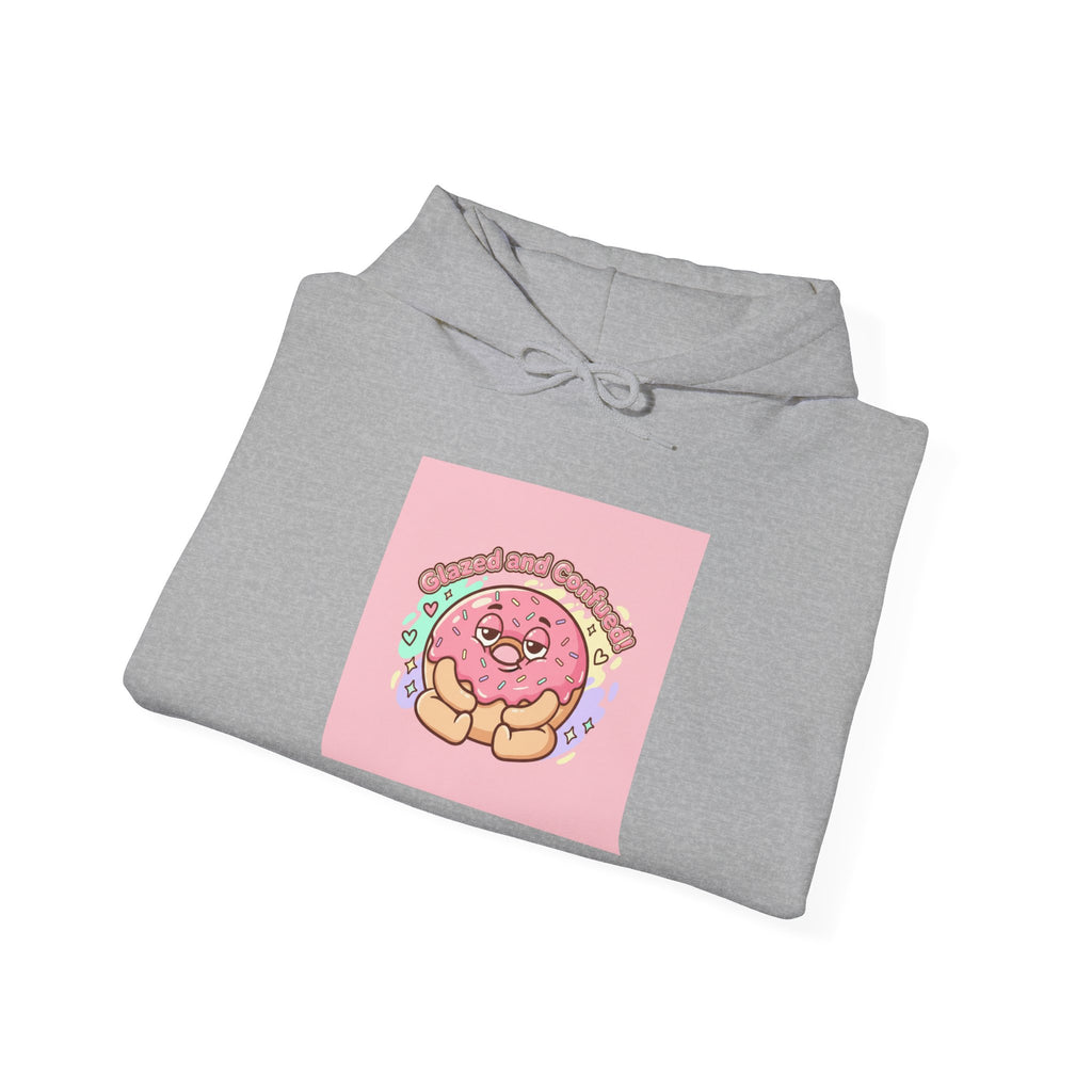 Cute Donut Illustration Hoodie | Food Pun Comfort, Snack Cartoon