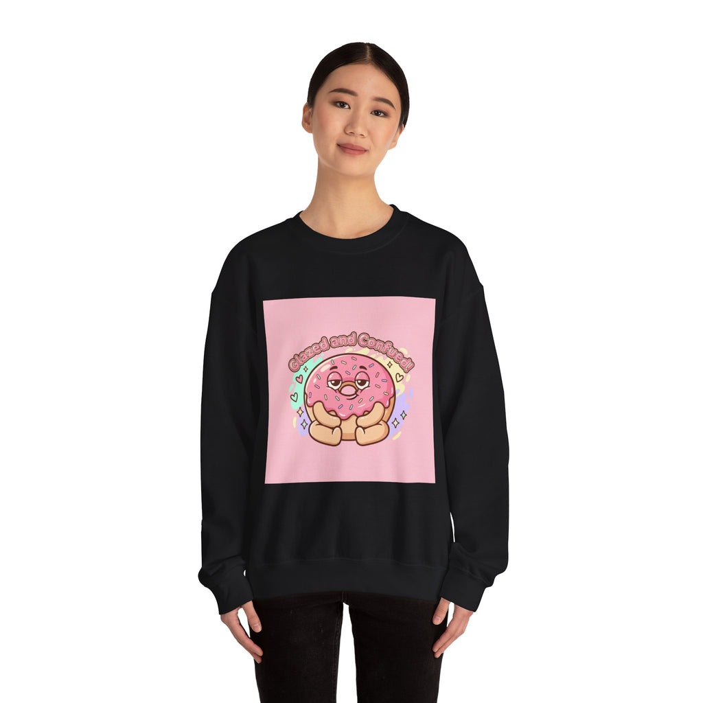 Donut Self Care Sweatshirt | food pun shirt, cozy snack humor