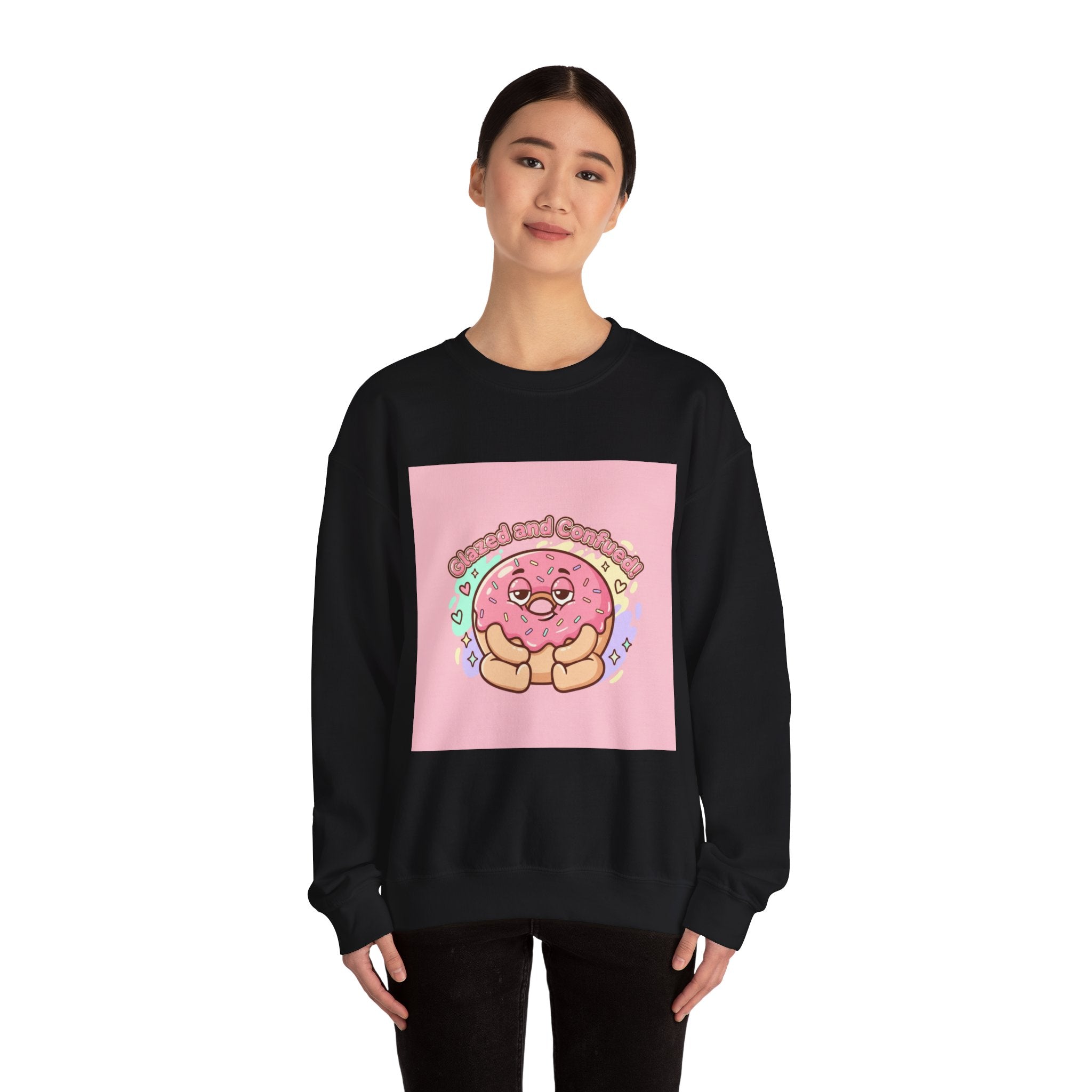Donut Self Care Sweatshirt | food pun shirt, cozy snack humor