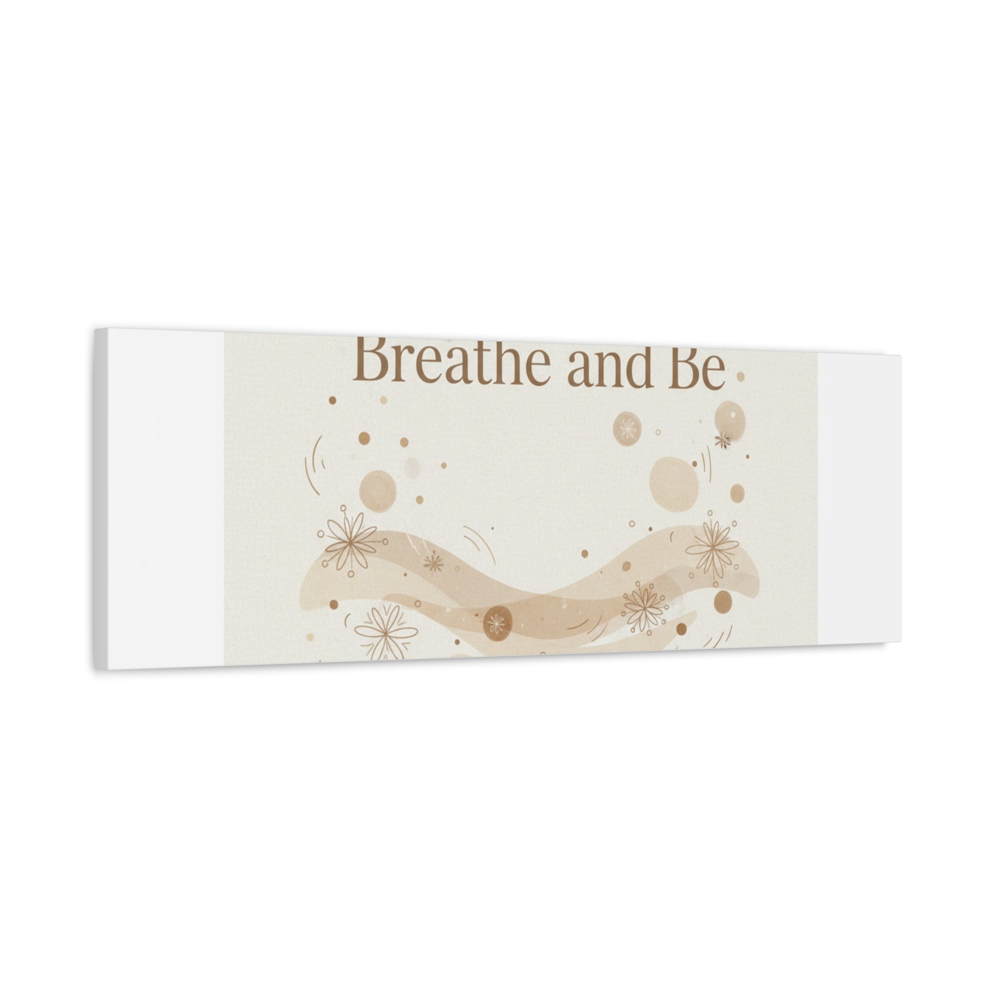 Breathe and Be Canvas, Minimal Cozy Slow Life Wall Art | Neutral Micro-Print