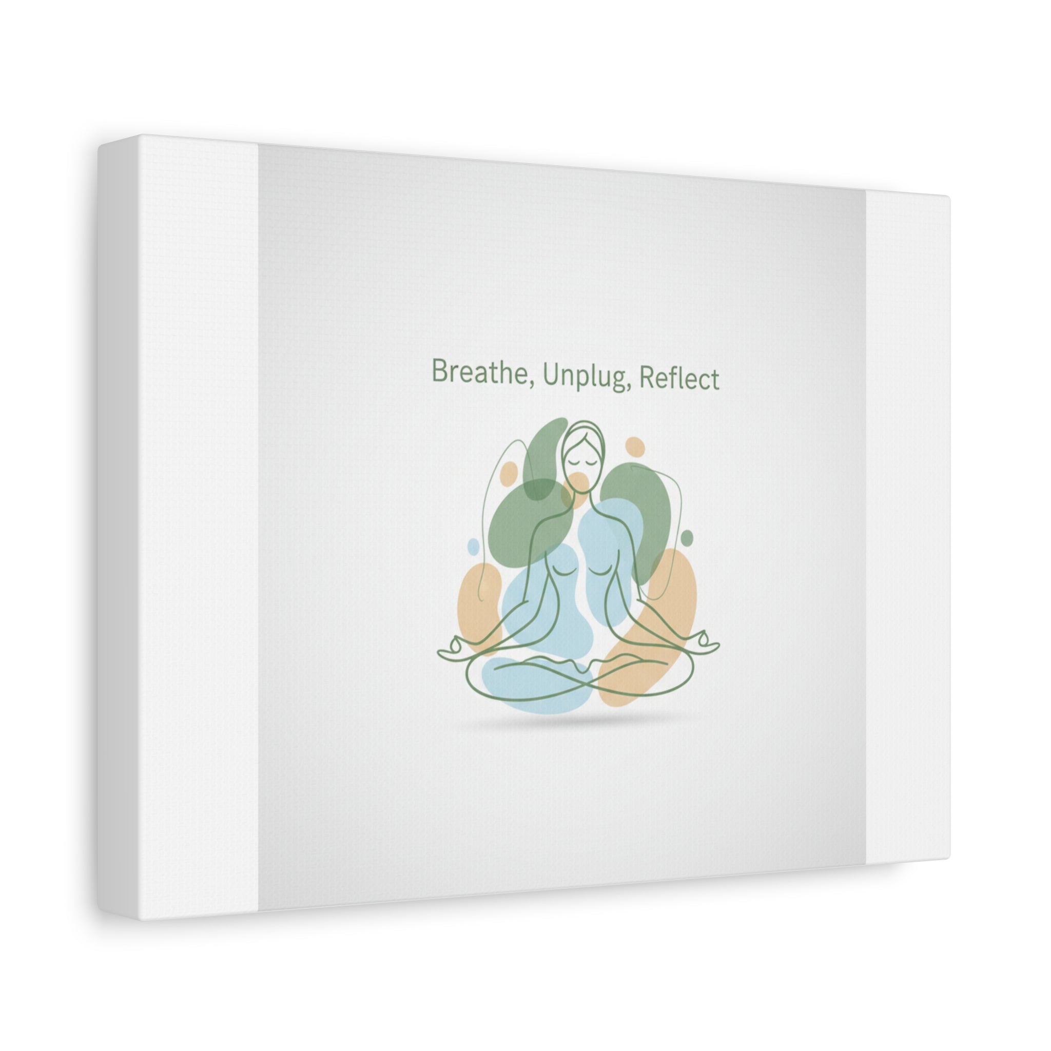 Breathe Unplug Reflect Canvas | Digital Detox, Mindfulness Wall Art