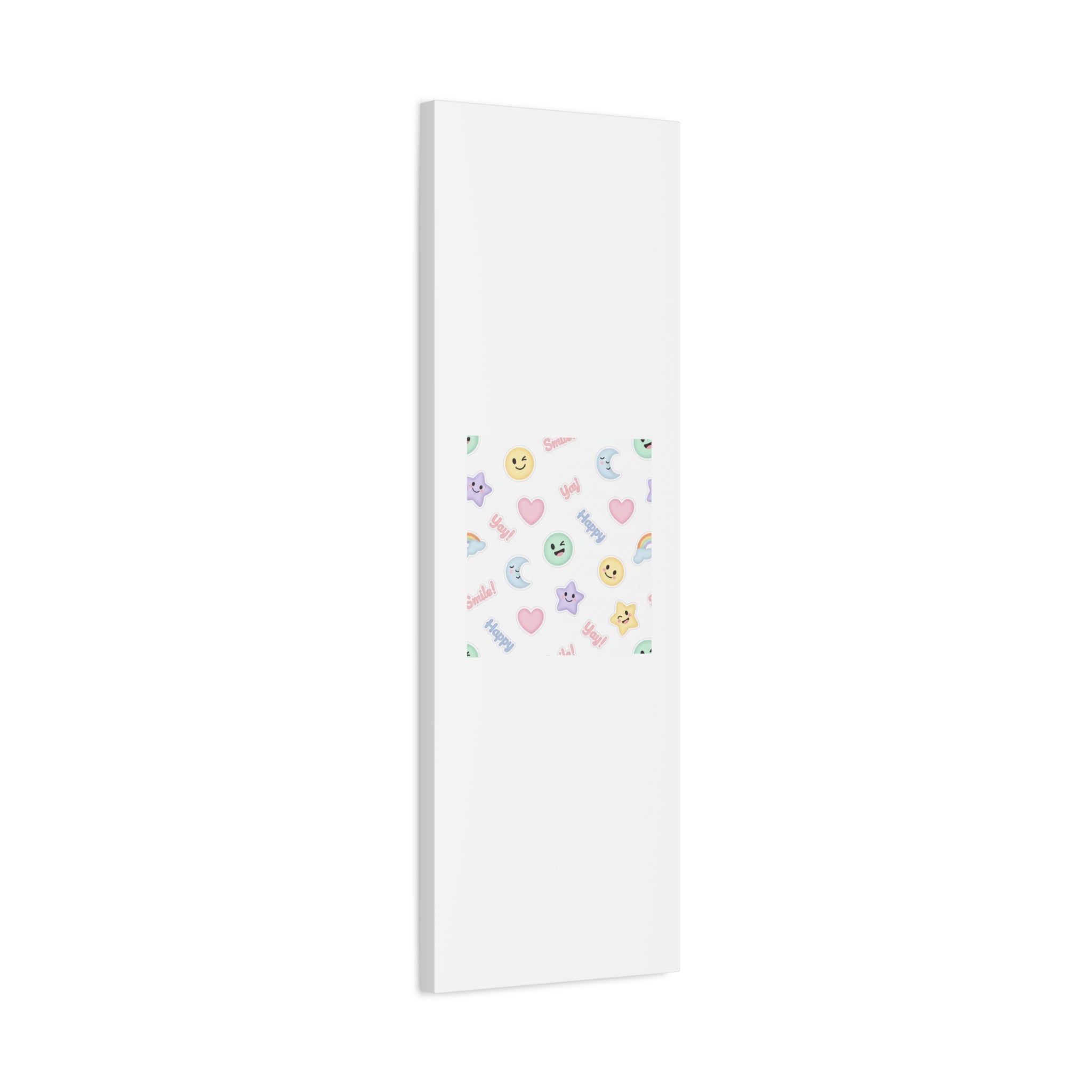 Hand-Drawn Emoticon Pattern Canvas | Cute Emoji Sticker Pastel Print