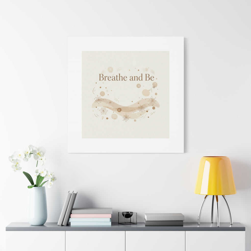 Breathe and Be Canvas, Minimal Cozy Slow Life Wall Art | Neutral Micro-Print