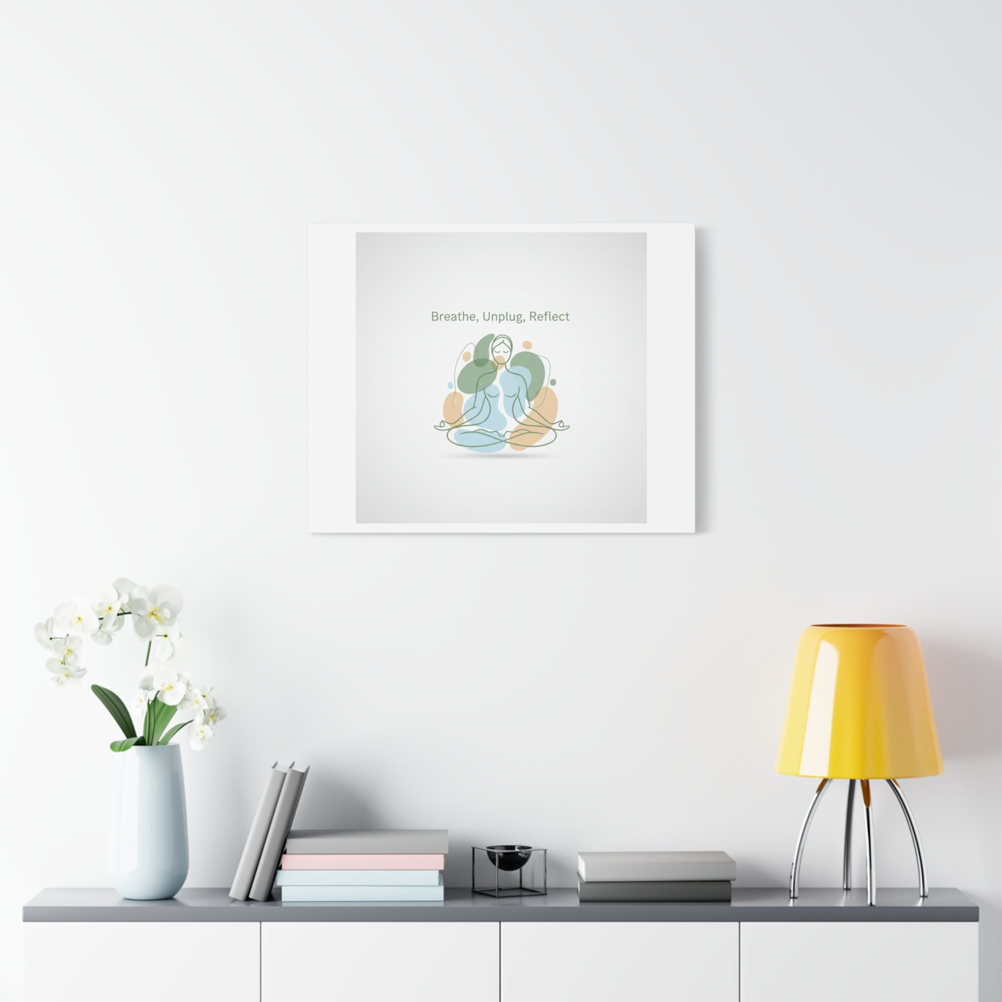 Breathe Unplug Reflect Canvas | Digital Detox, Mindfulness Wall Art