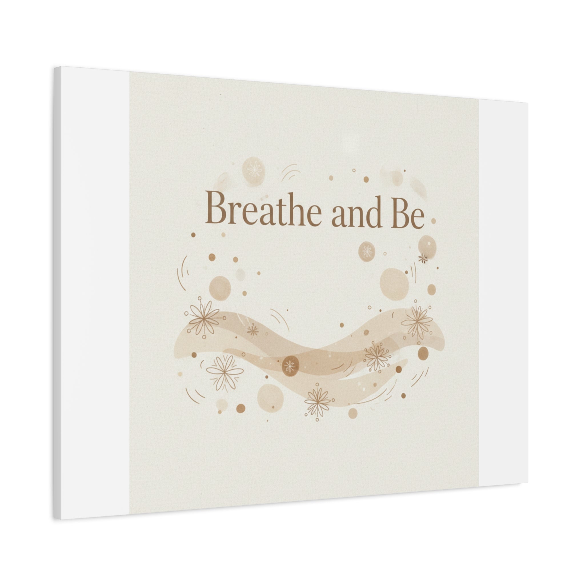 Breathe and Be Canvas, Minimal Cozy Slow Life Wall Art | Neutral Micro-Print
