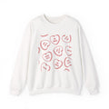 Crewneck Sweatshirt — Red Conversation Hearts Valentine Design (Be Mine, Love, Miss You)
