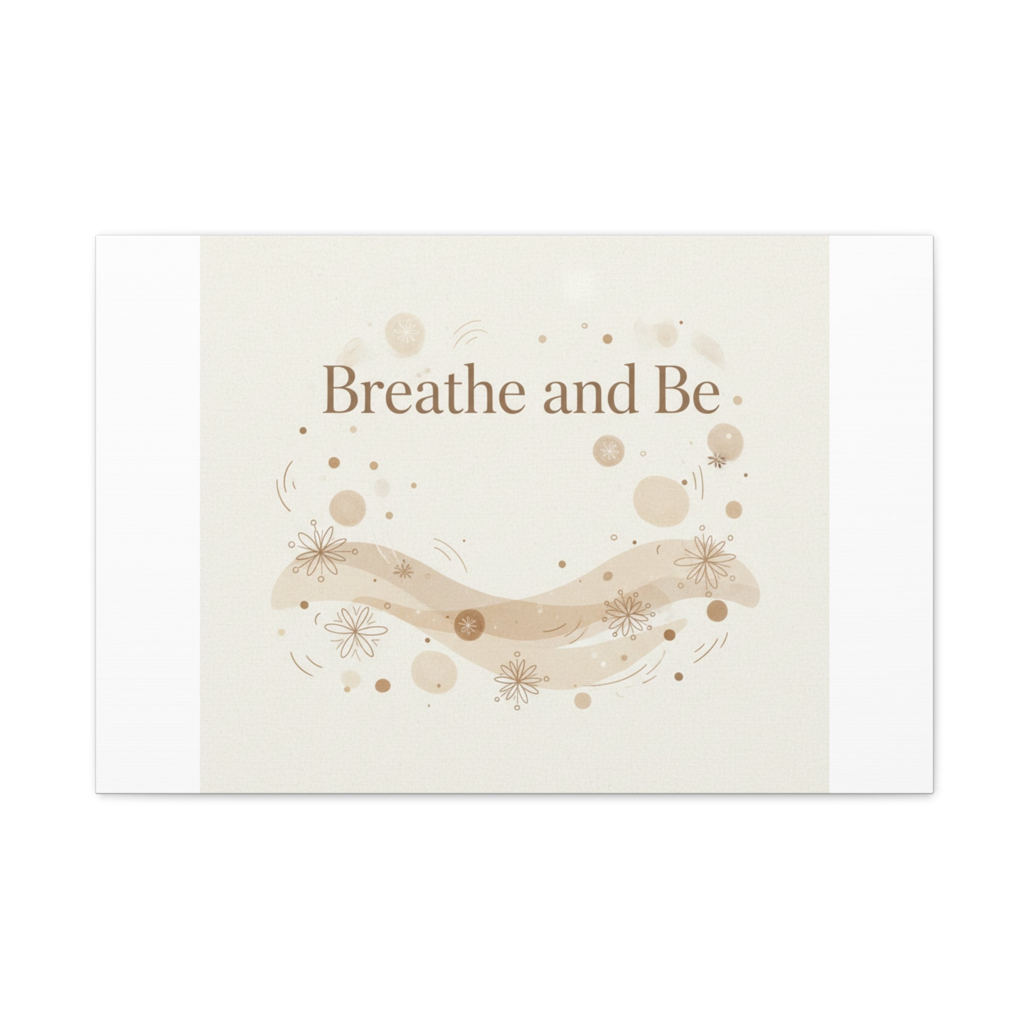 Breathe and Be Canvas, Minimal Cozy Slow Life Wall Art | Neutral Micro-Print