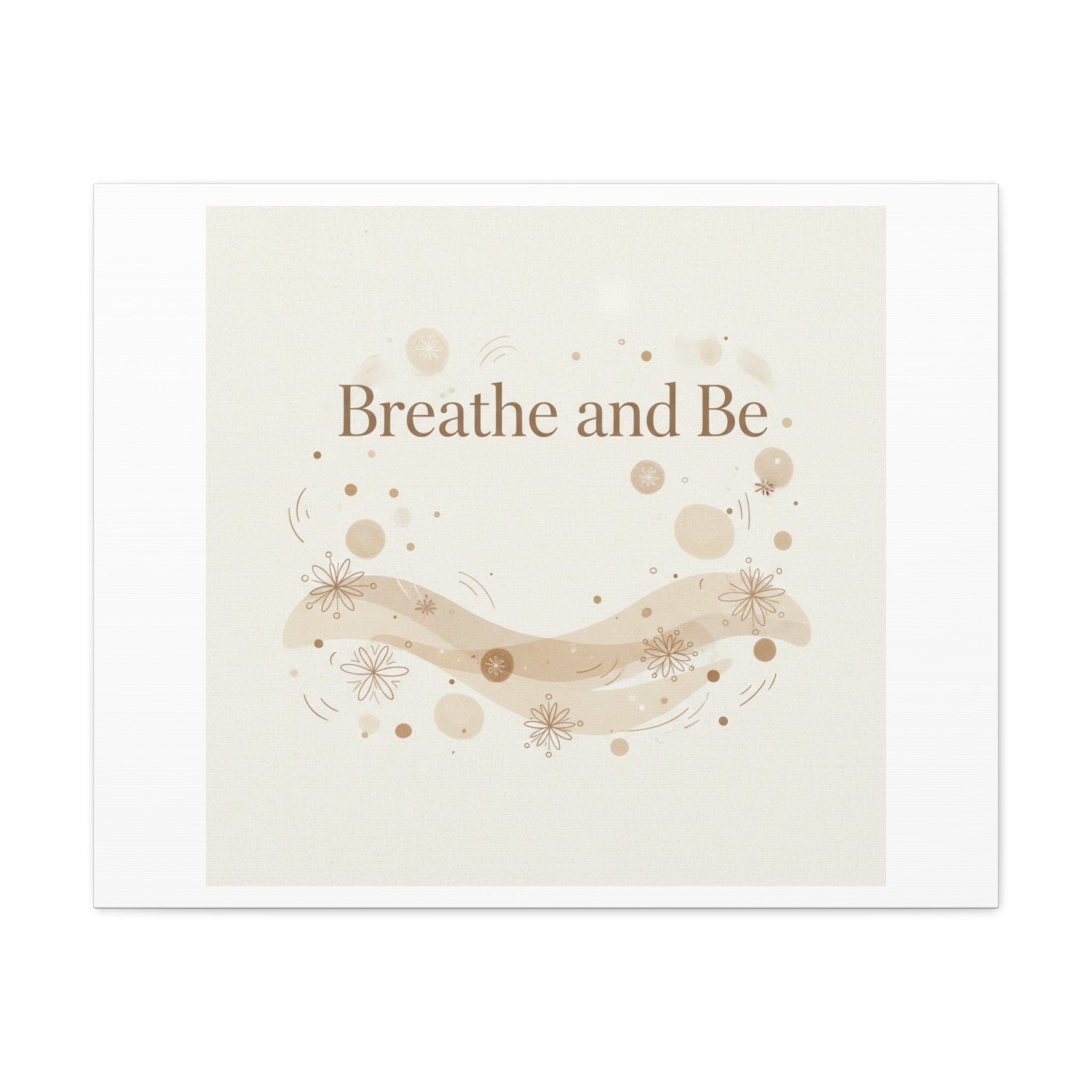 Breathe and Be Canvas, Minimal Cozy Slow Life Wall Art | Neutral Micro-Print