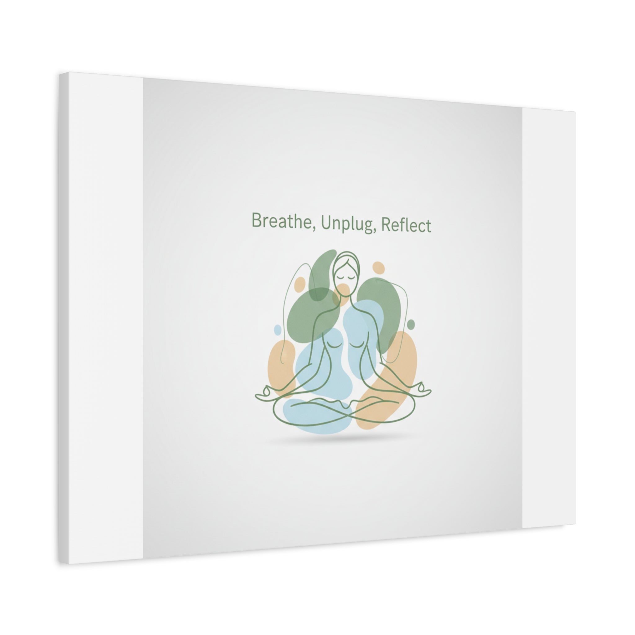 Breathe Unplug Reflect Canvas | Digital Detox, Mindfulness Wall Art