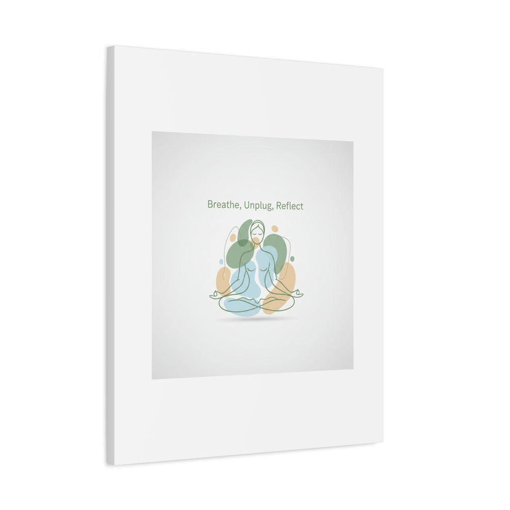 Breathe Unplug Reflect Canvas | Digital Detox, Mindfulness Wall Art