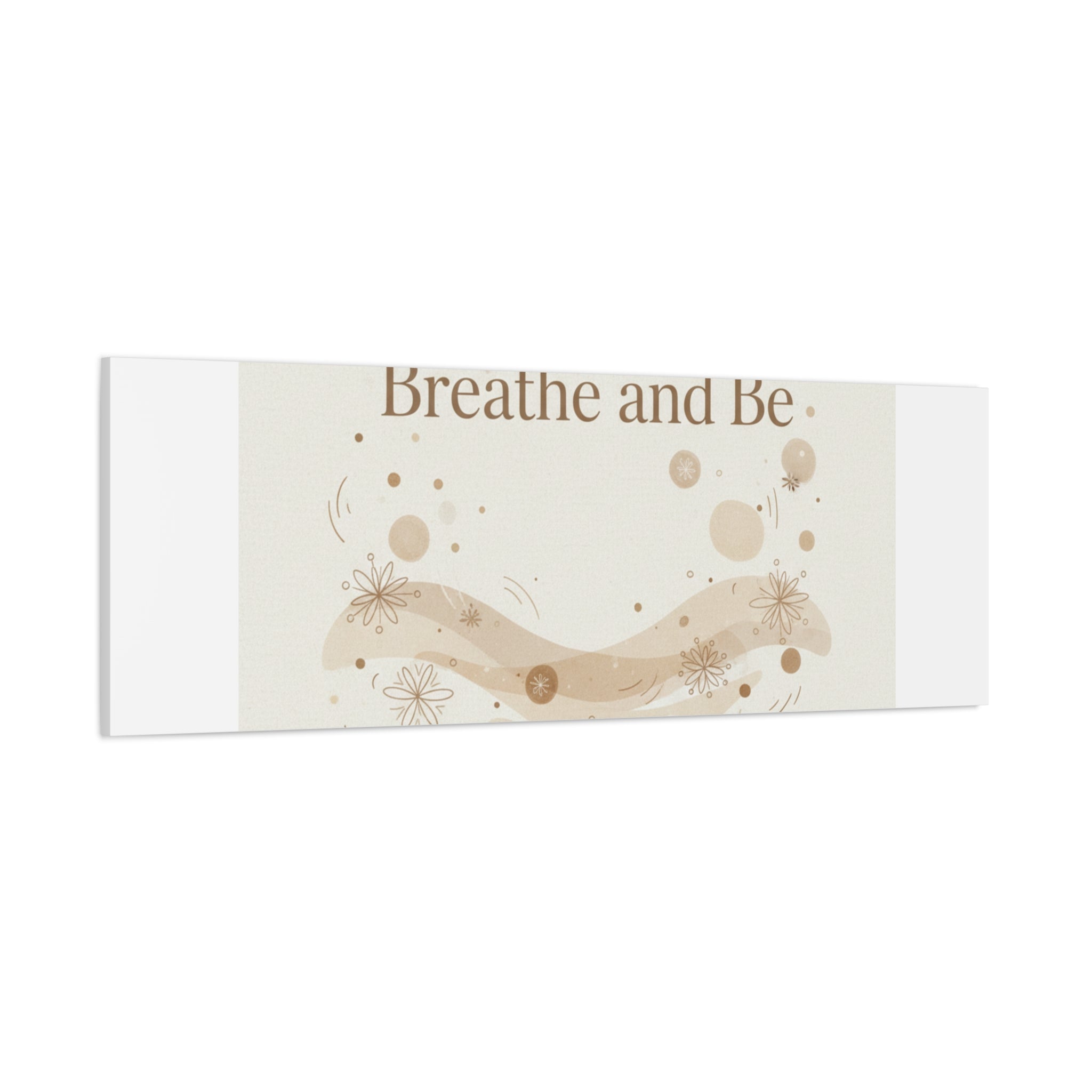 Breathe and Be Canvas, Minimal Cozy Slow Life Wall Art | Neutral Micro-Print