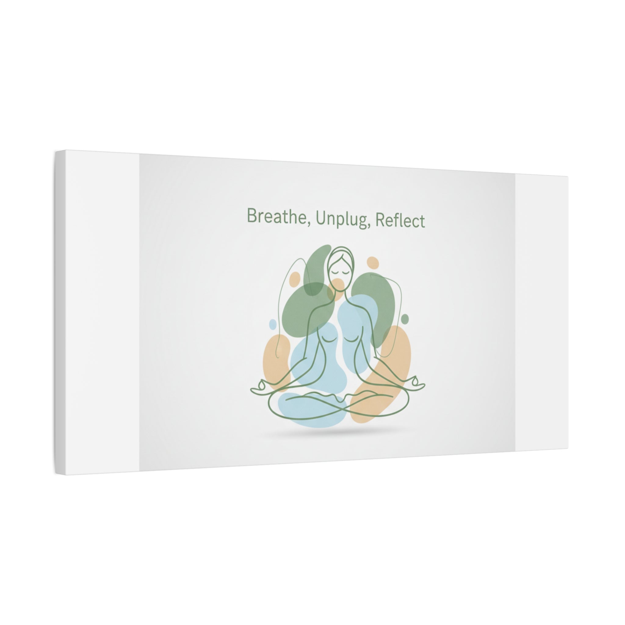Breathe Unplug Reflect Canvas | Digital Detox, Mindfulness Wall Art