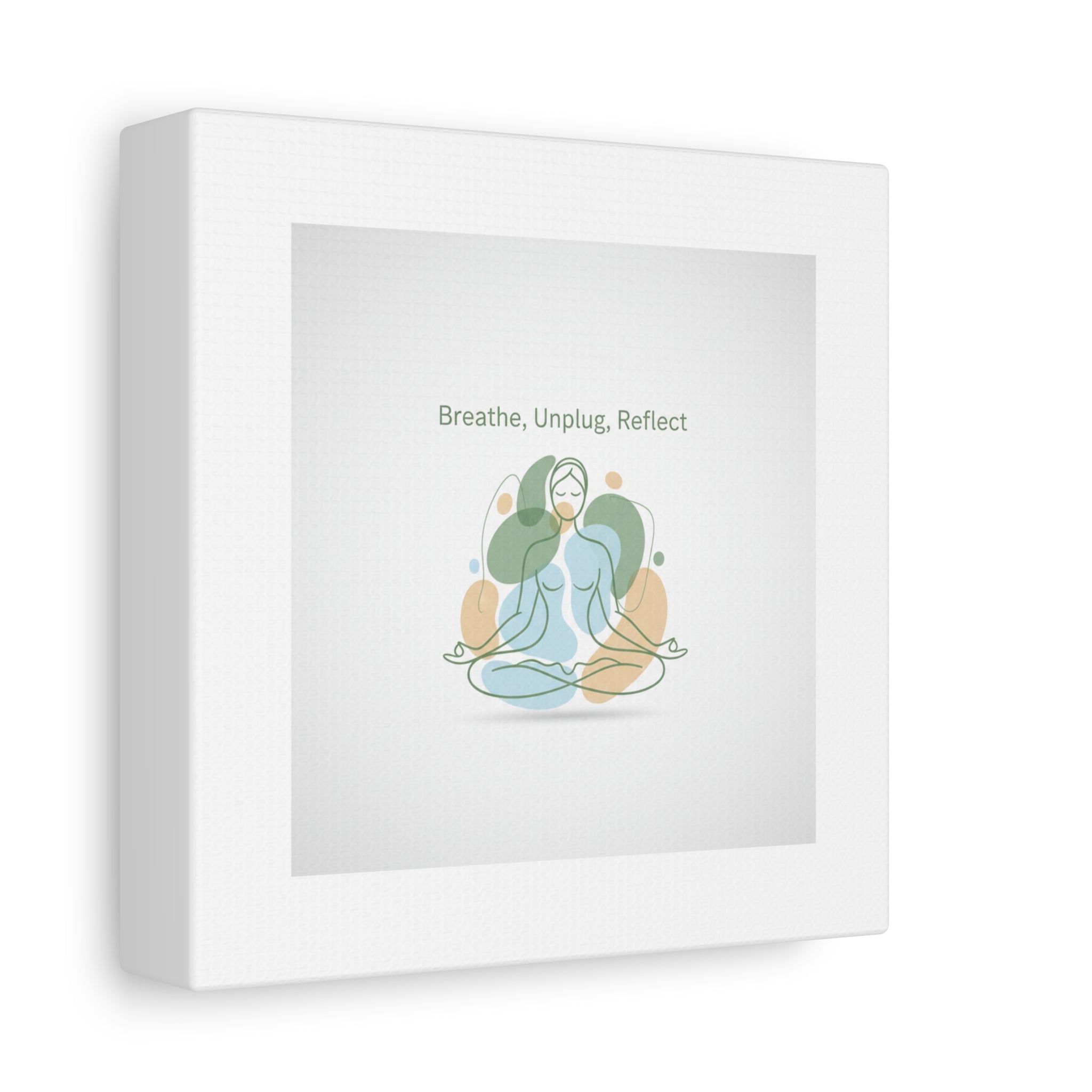 Breathe Unplug Reflect Canvas | Digital Detox, Mindfulness Wall Art