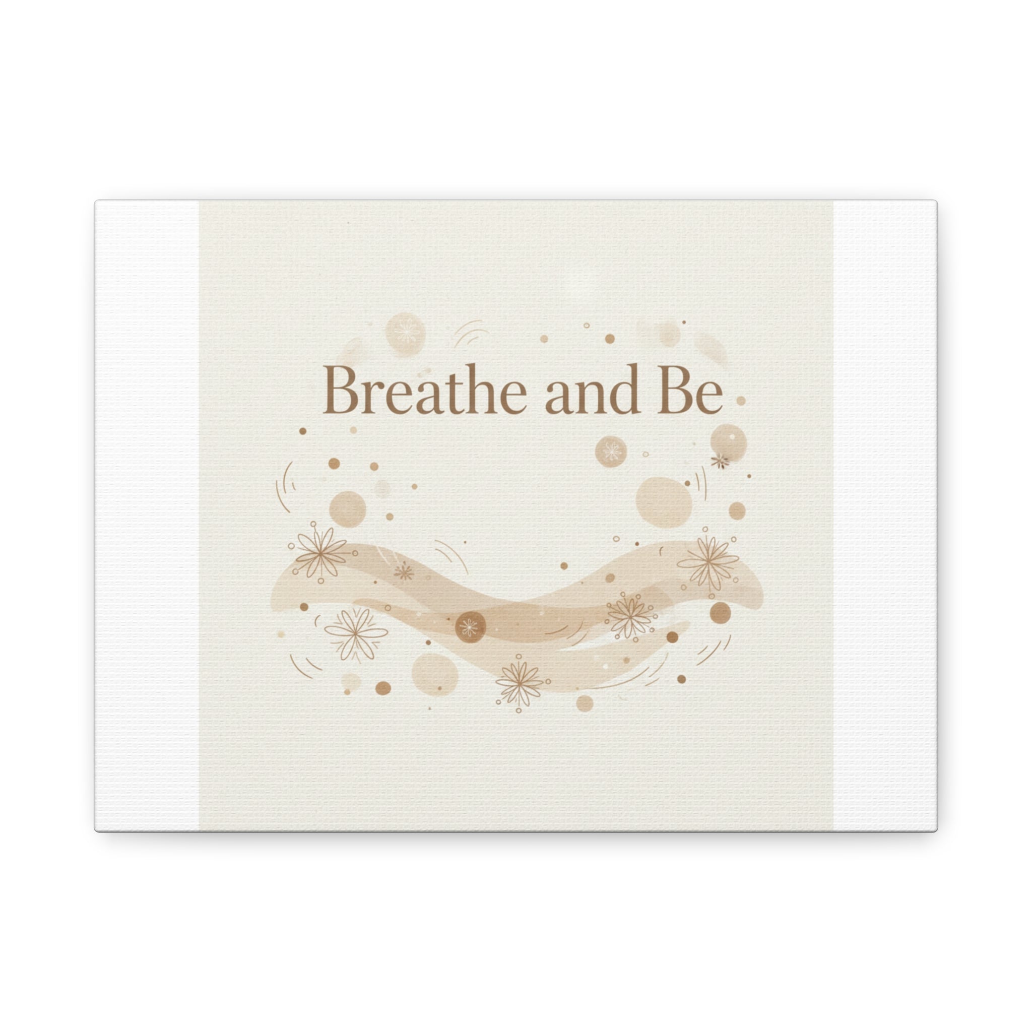 Breathe and Be Canvas, Minimal Cozy Slow Life Wall Art | Neutral Micro-Print