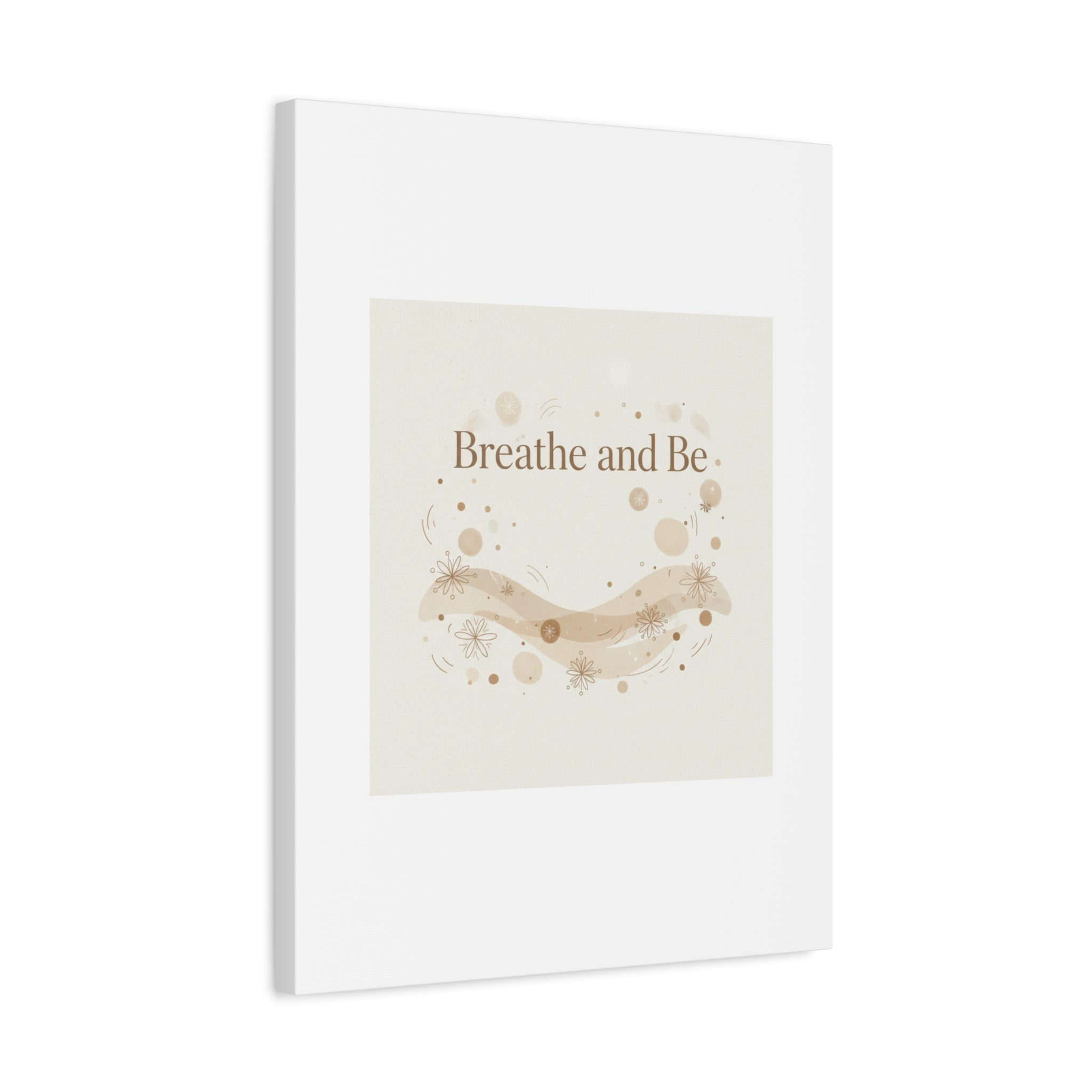Breathe and Be Canvas, Minimal Cozy Slow Life Wall Art | Neutral Micro-Print