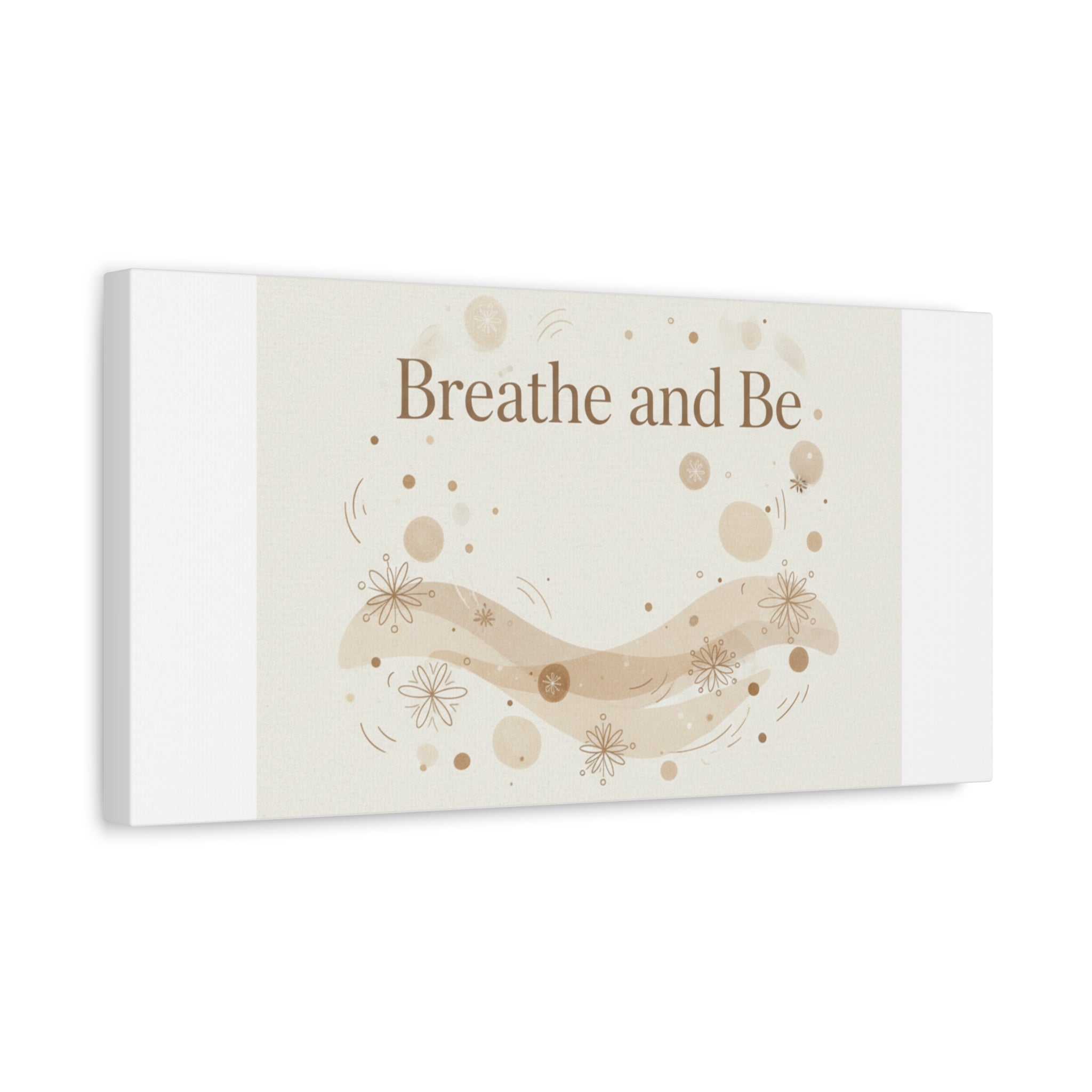 Breathe and Be Canvas, Minimal Cozy Slow Life Wall Art | Neutral Micro-Print