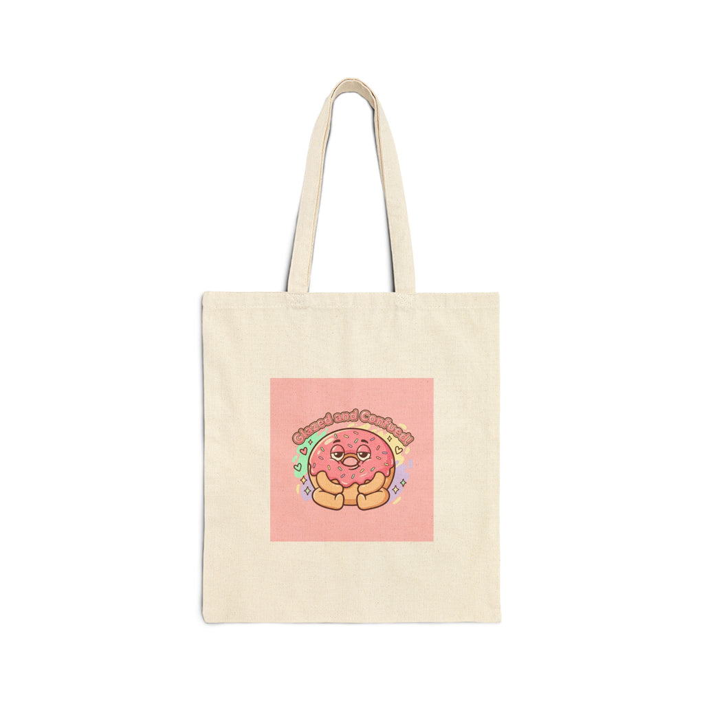 Cute Donut Cartoon Tote | Food Pun Snack Humor, Cozy Pastel Illustration