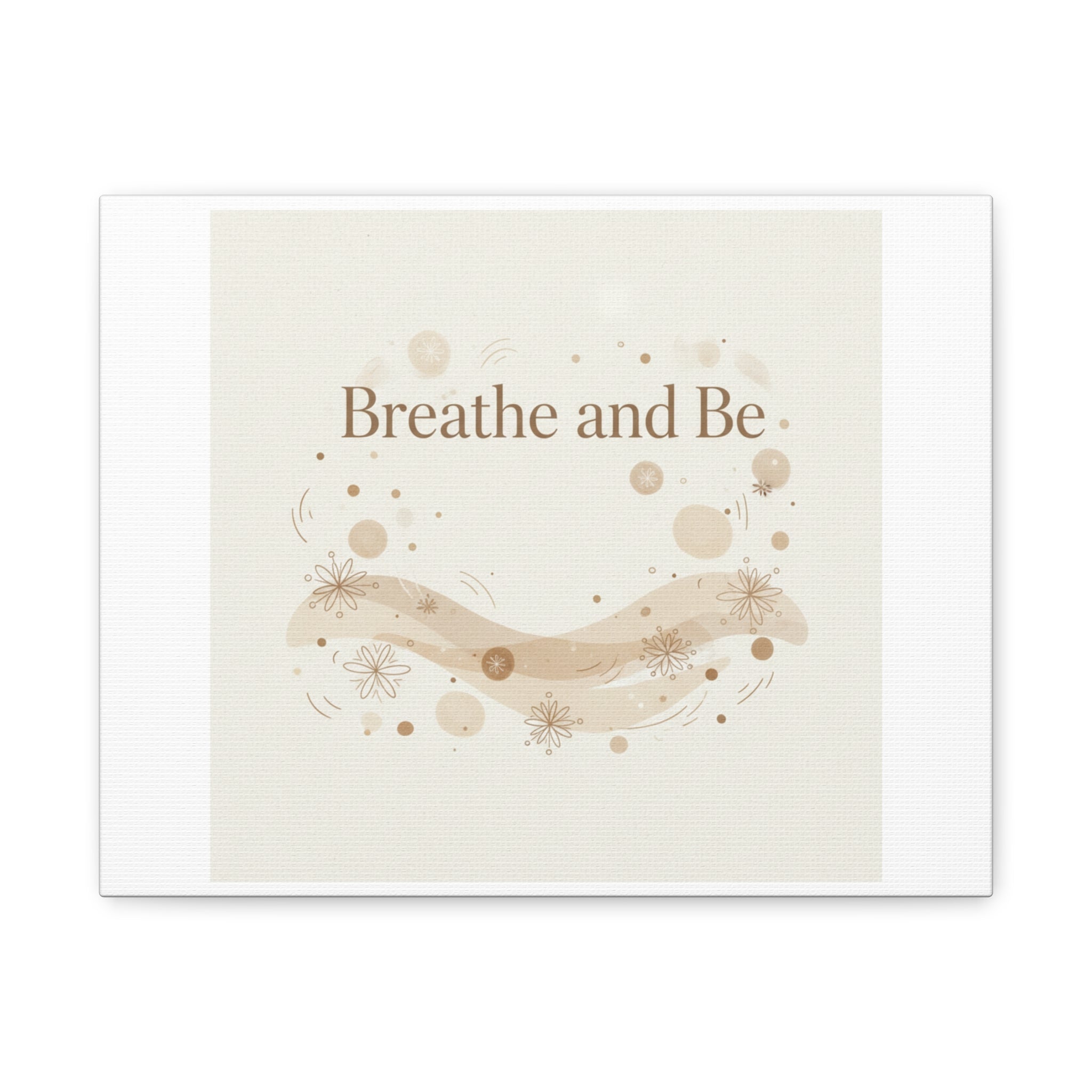 Breathe and Be Canvas, Minimal Cozy Slow Life Wall Art | Neutral Micro-Print