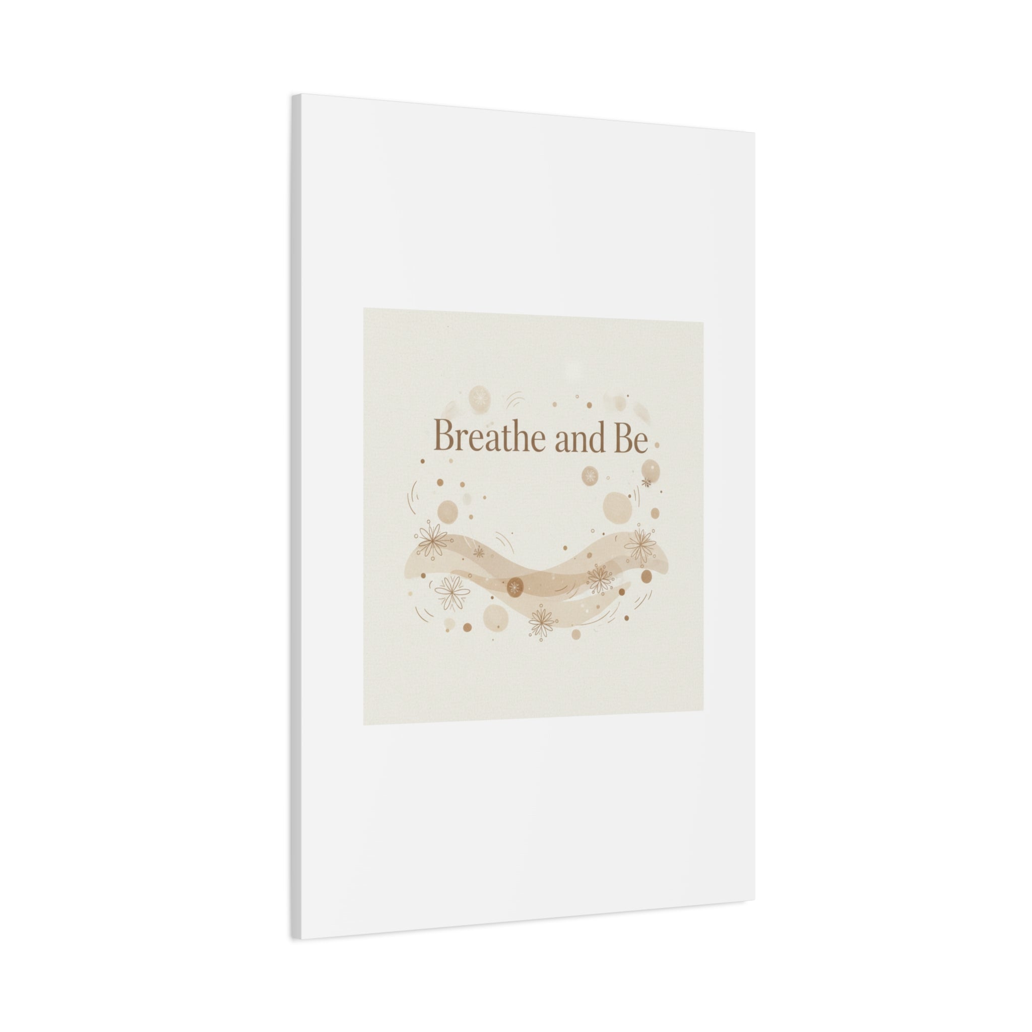 Breathe and Be Canvas, Minimal Cozy Slow Life Wall Art | Neutral Micro-Print