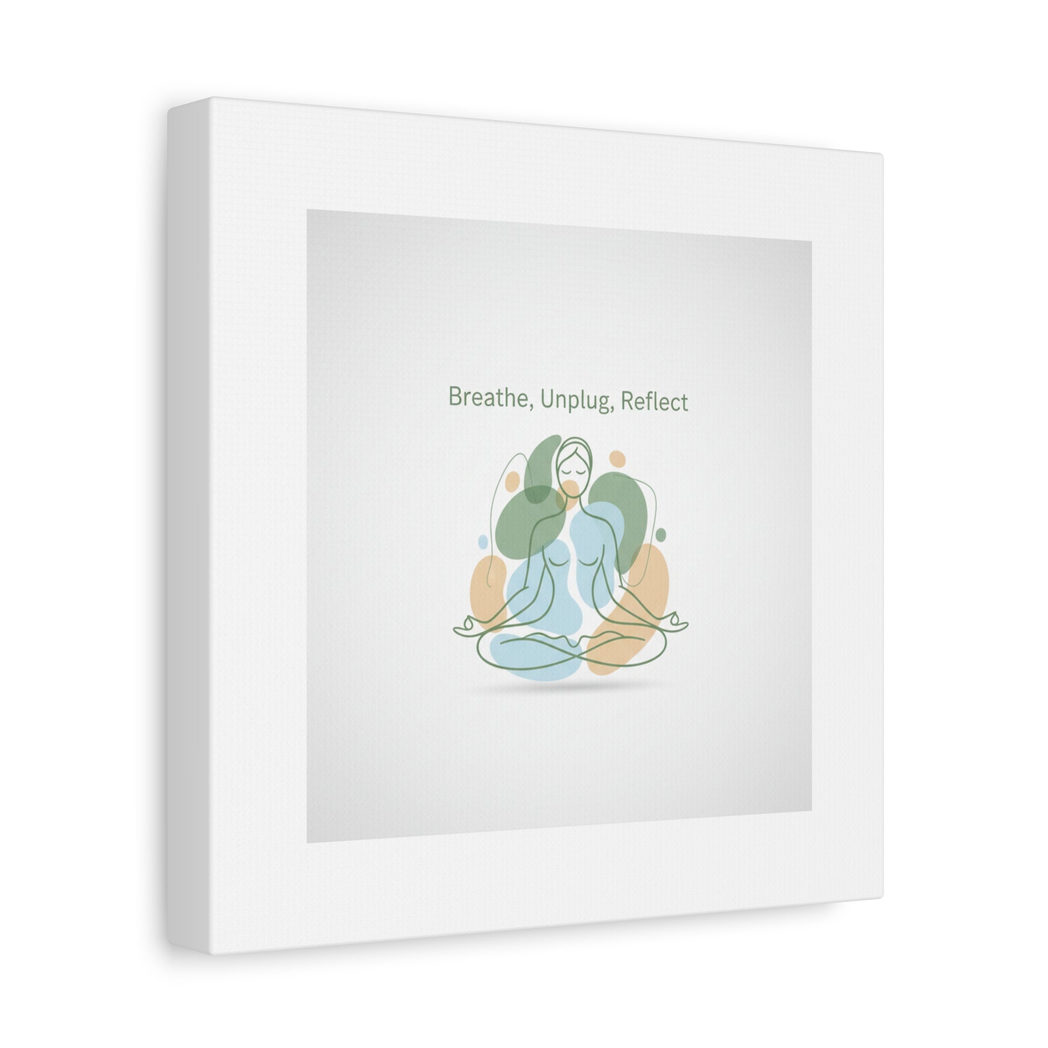 Breathe Unplug Reflect Canvas | Digital Detox, Mindfulness Wall Art