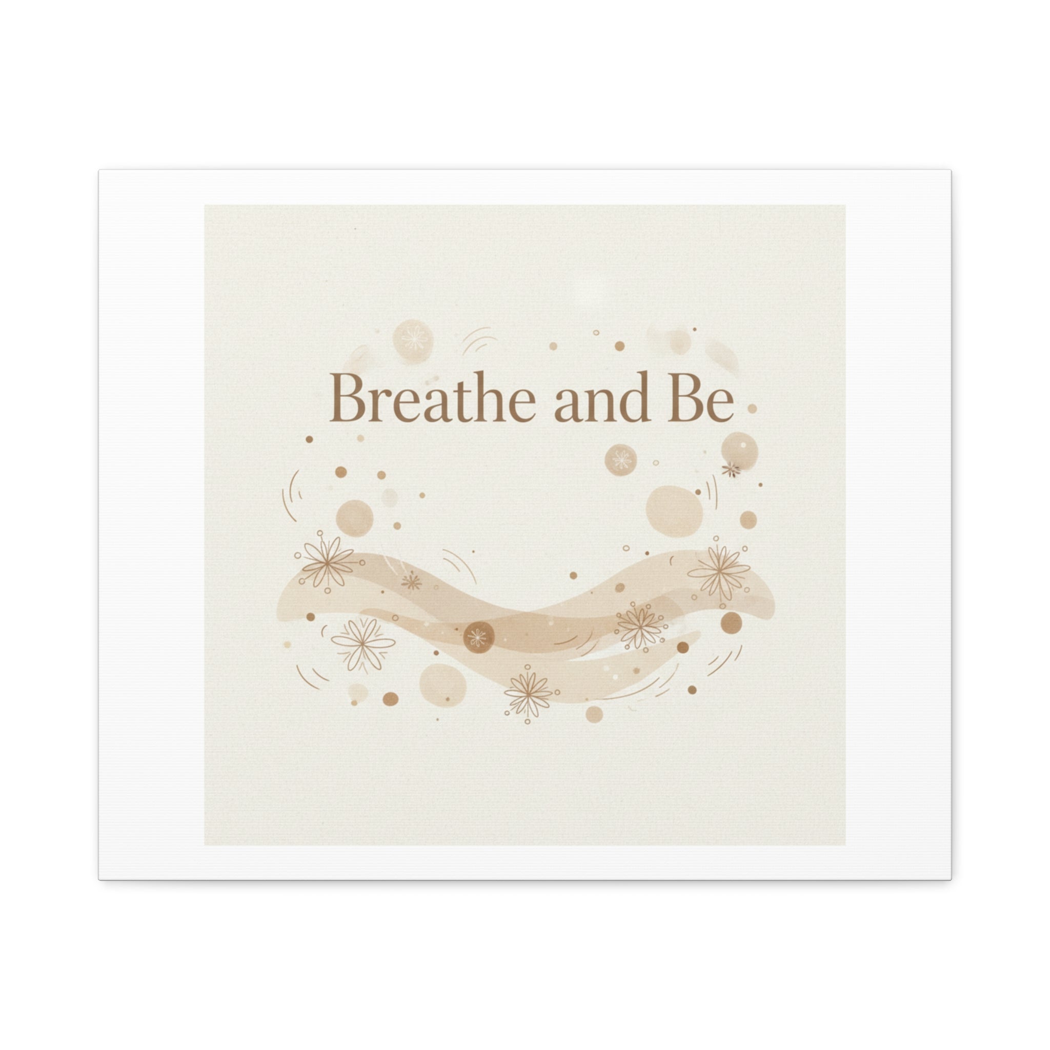 Breathe and Be Canvas, Minimal Cozy Slow Life Wall Art | Neutral Micro-Print