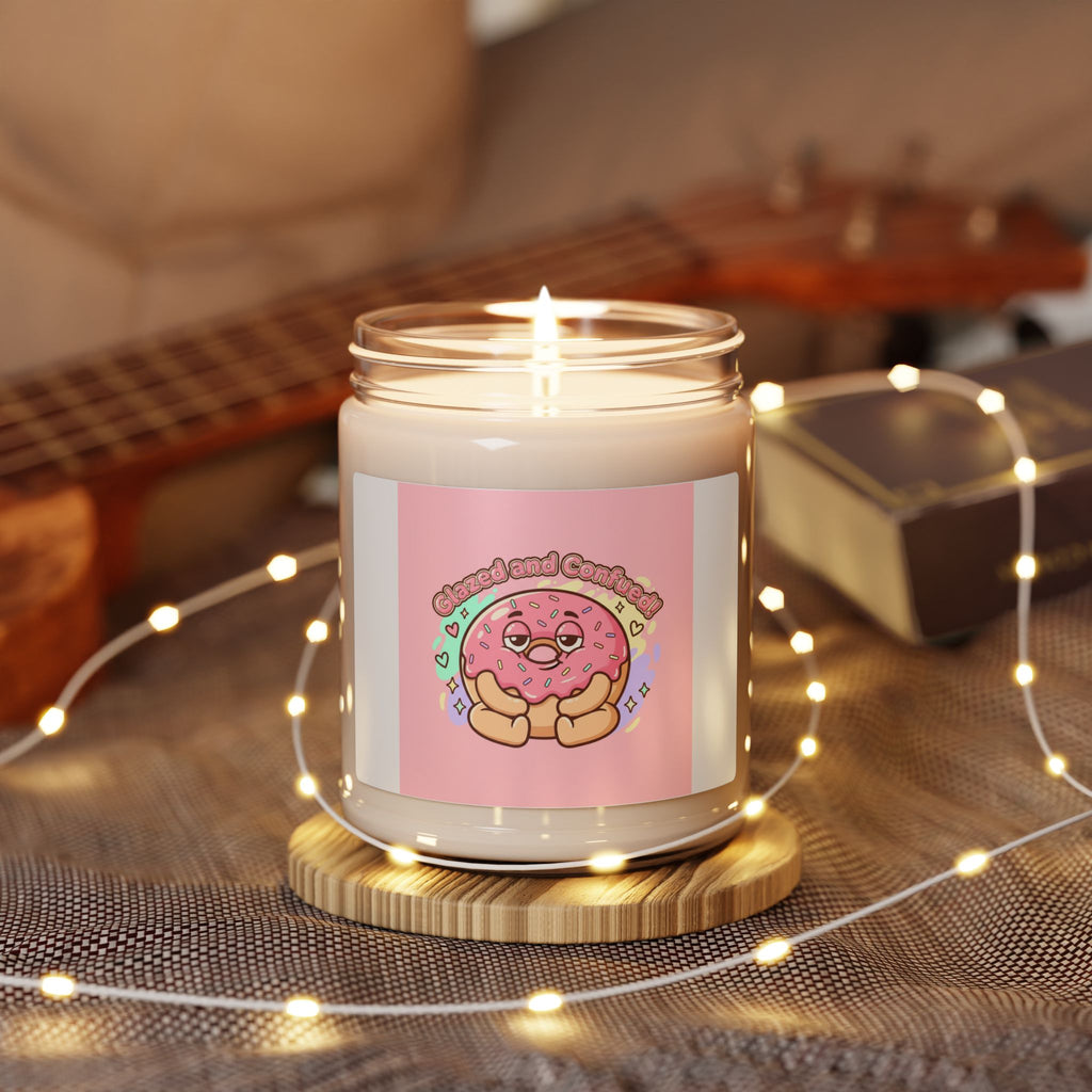 Cozy Donut Pun Candle | Soy Candle, Pastel Food Cartoon