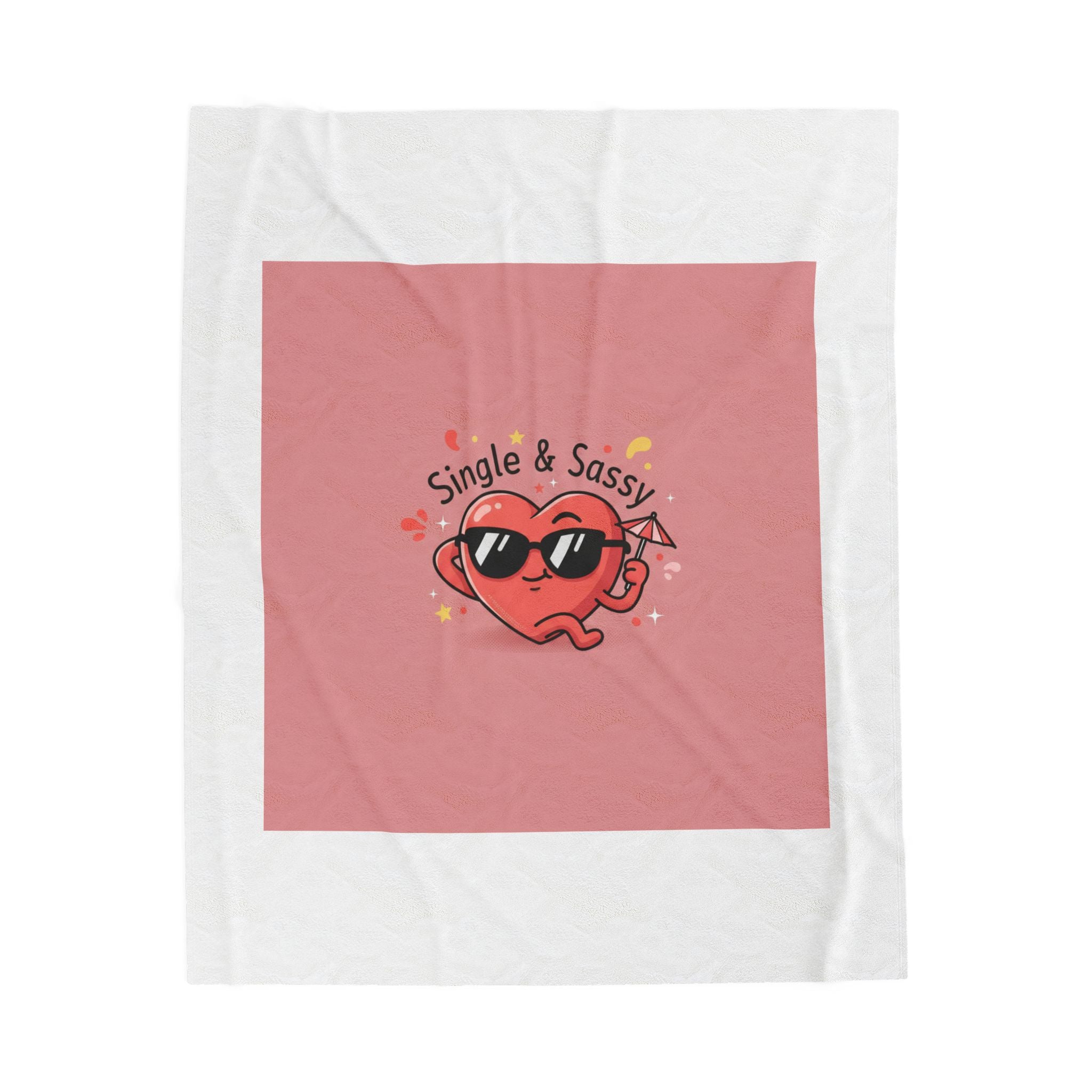 Single & Sassy Heart Velveteen Blanket | Anti Valentine, Funny Single Humor