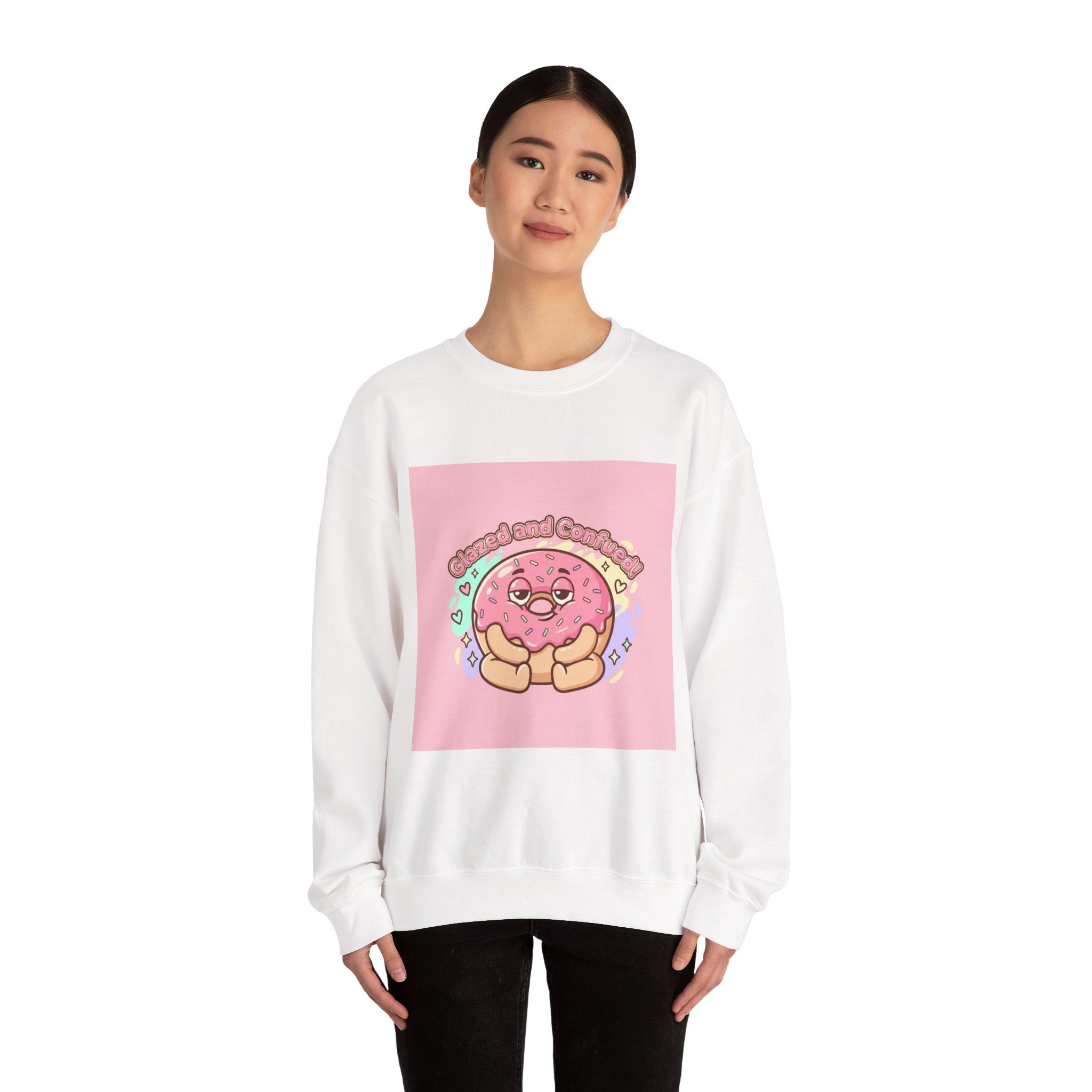 Donut Self Care Sweatshirt | food pun shirt, cozy snack humor