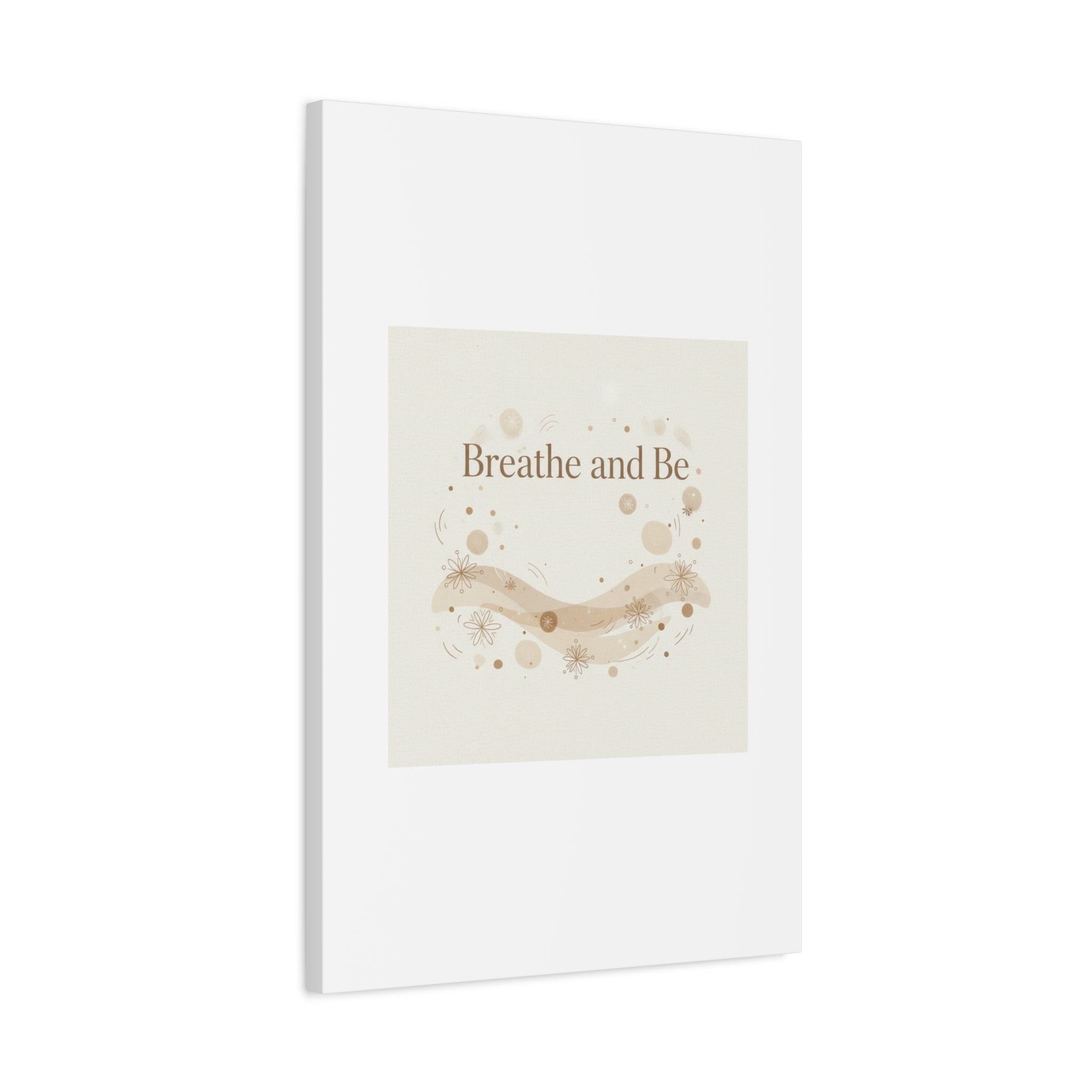 Breathe and Be Canvas, Minimal Cozy Slow Life Wall Art | Neutral Micro-Print