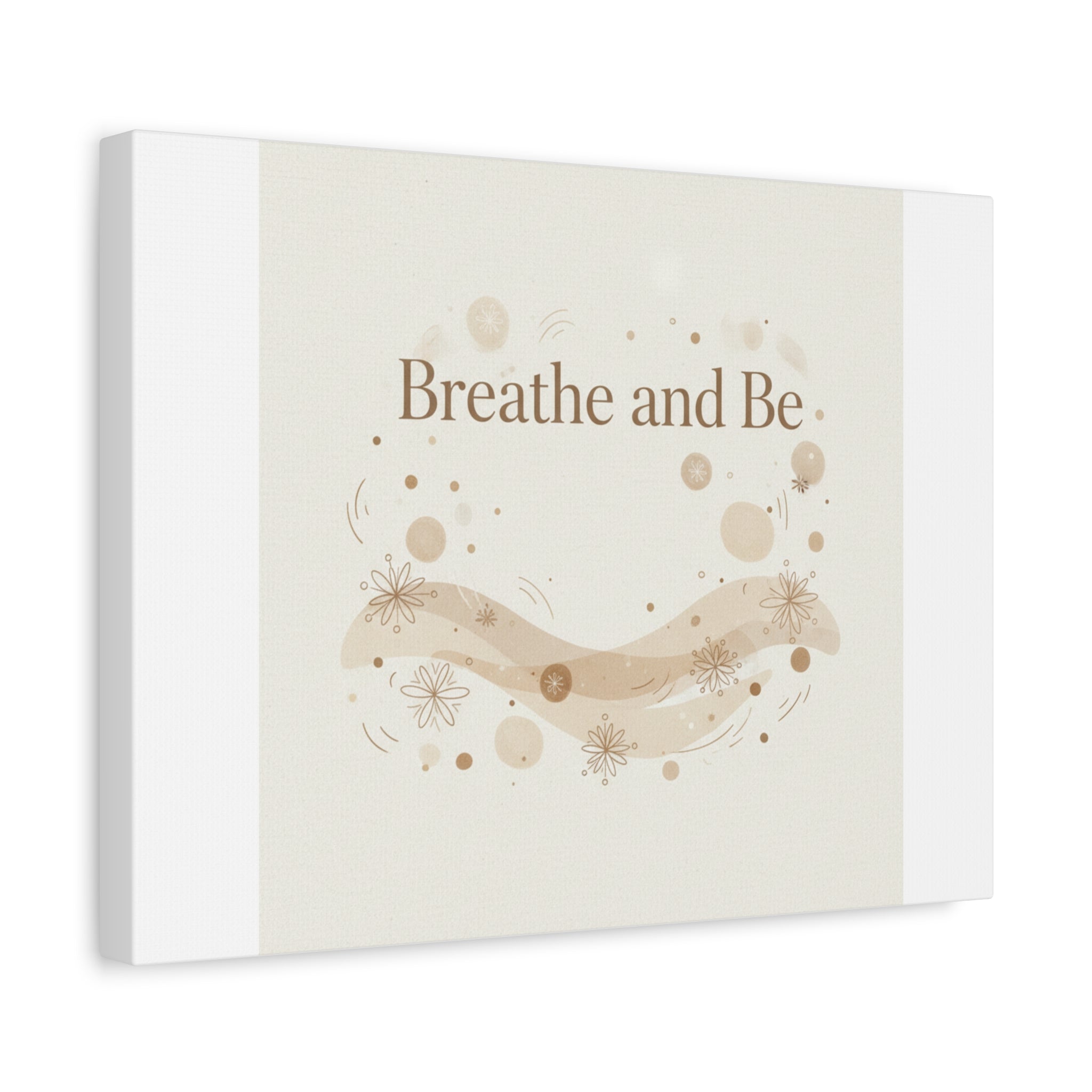 Breathe and Be Canvas, Minimal Cozy Slow Life Wall Art | Neutral Micro-Print