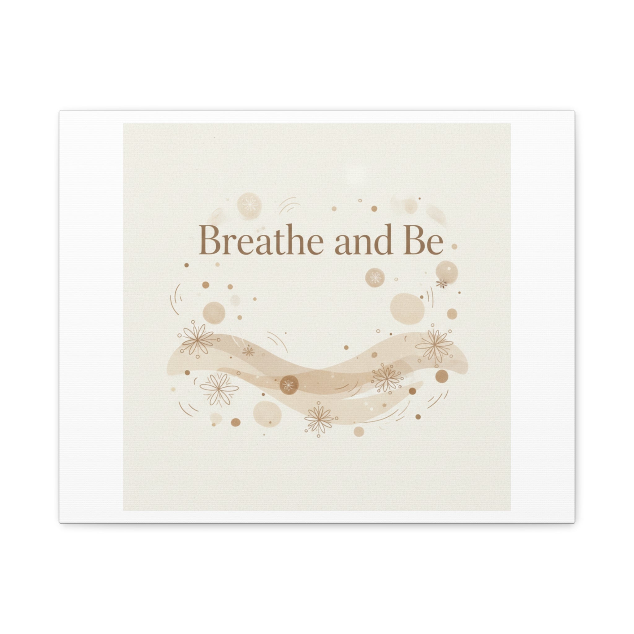 Breathe and Be Canvas, Minimal Cozy Slow Life Wall Art | Neutral Micro-Print