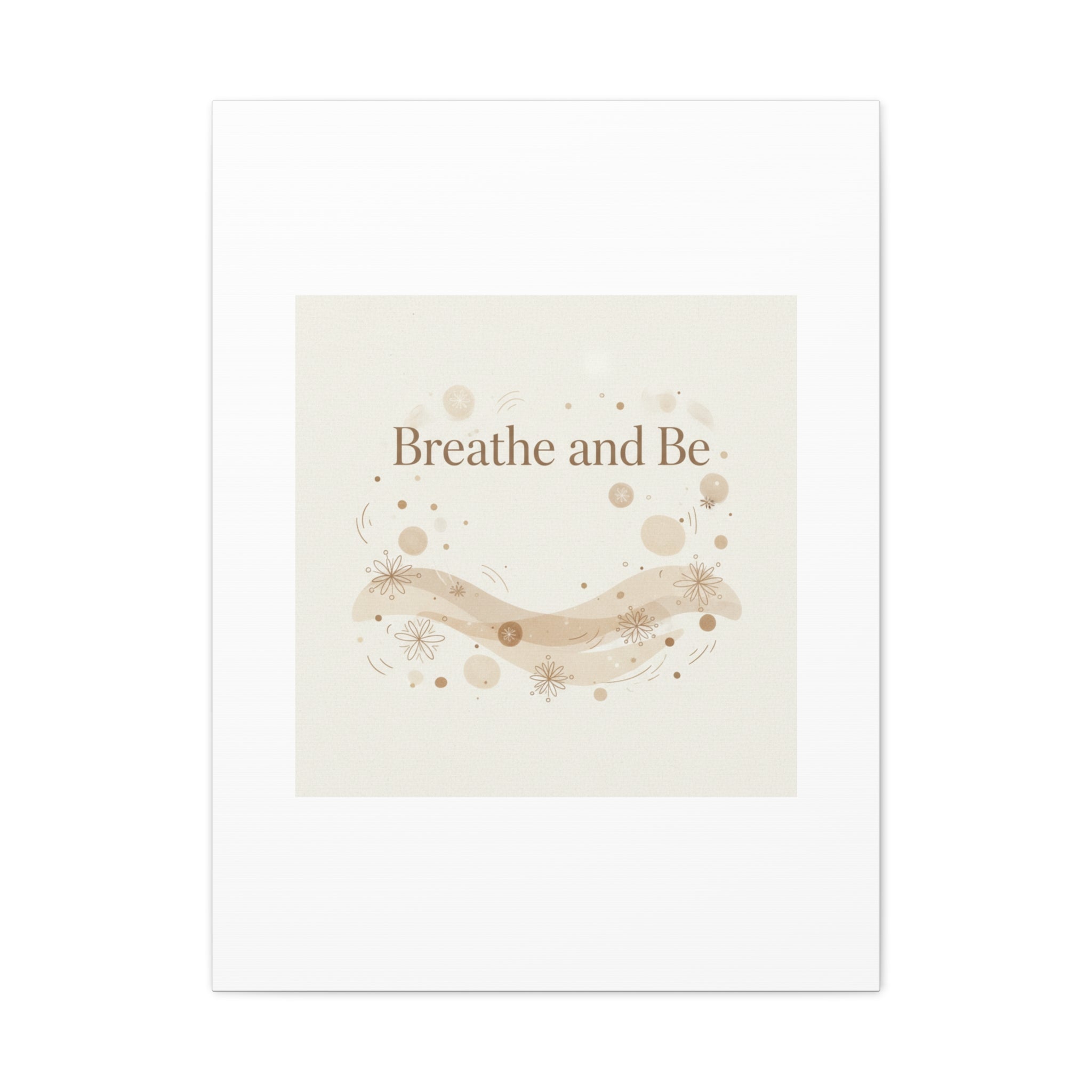 Breathe and Be Canvas, Minimal Cozy Slow Life Wall Art | Neutral Micro-Print