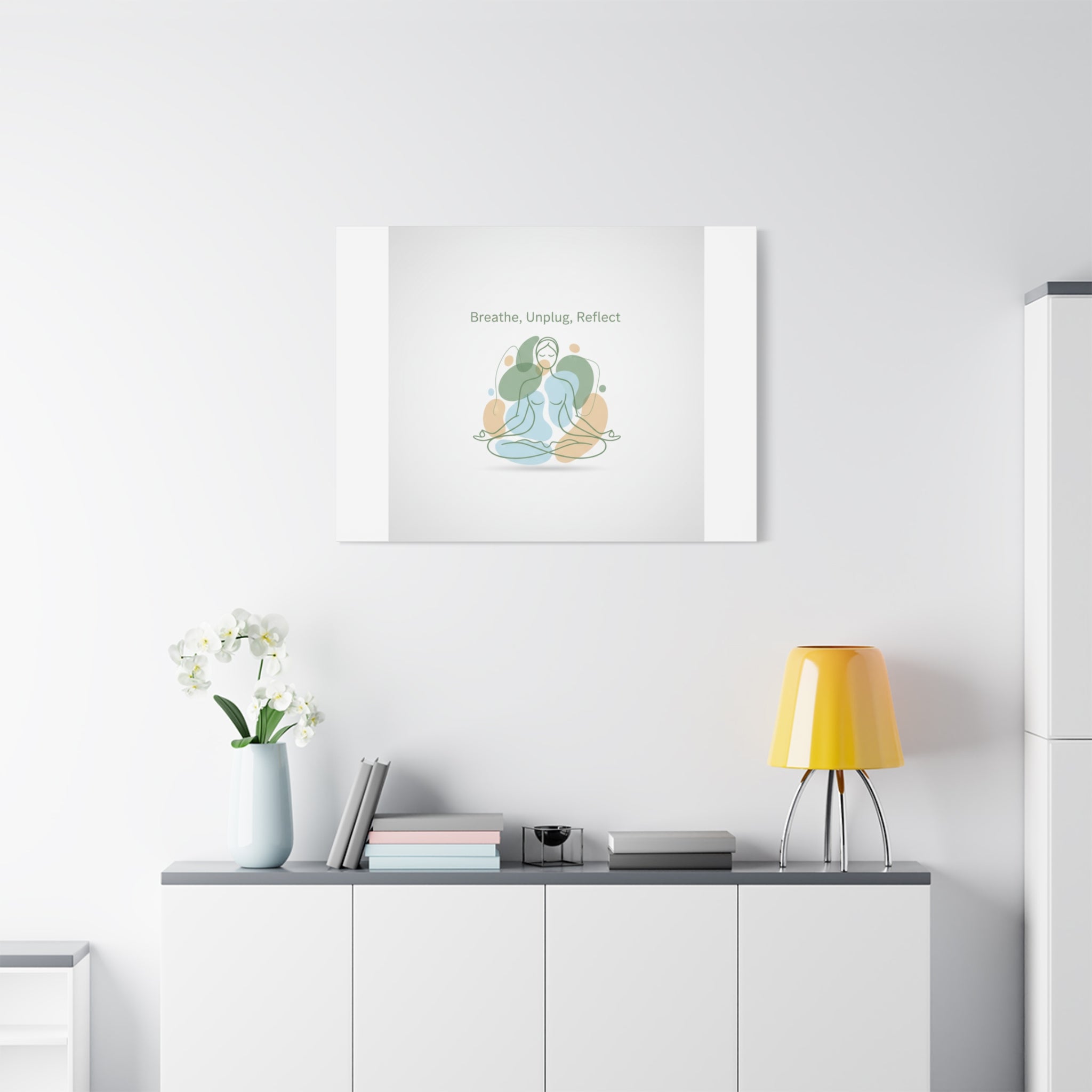 Breathe Unplug Reflect Canvas | Digital Detox, Mindfulness Wall Art
