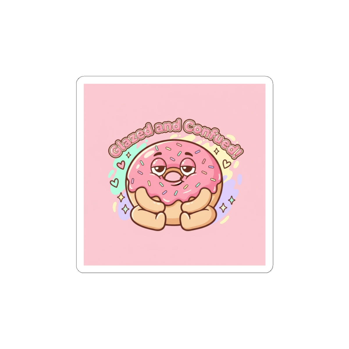 Glazed and Comforted Donut Sticker | Food Pun, Cute Snack Cartoon