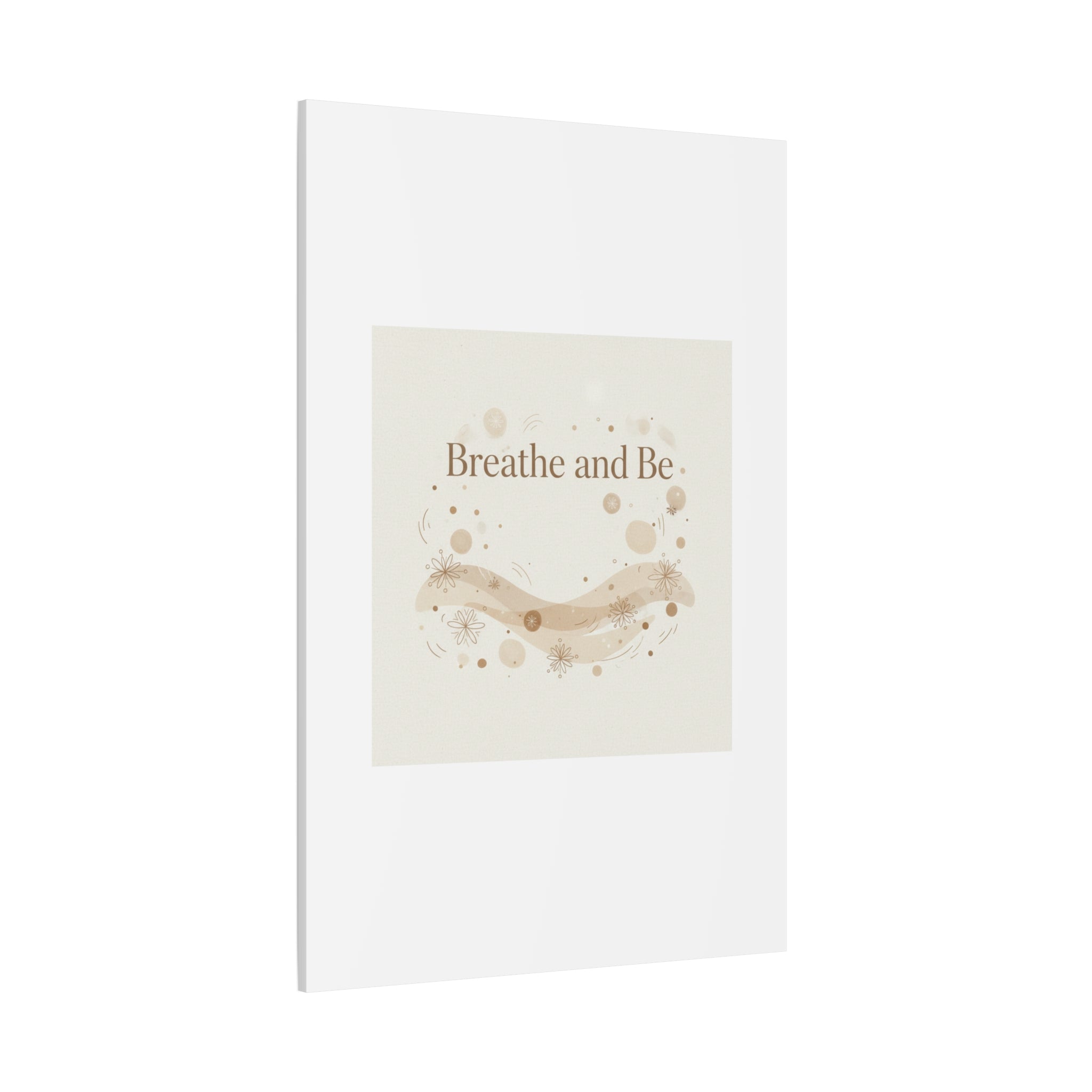 Breathe and Be Canvas, Minimal Cozy Slow Life Wall Art | Neutral Micro-Print