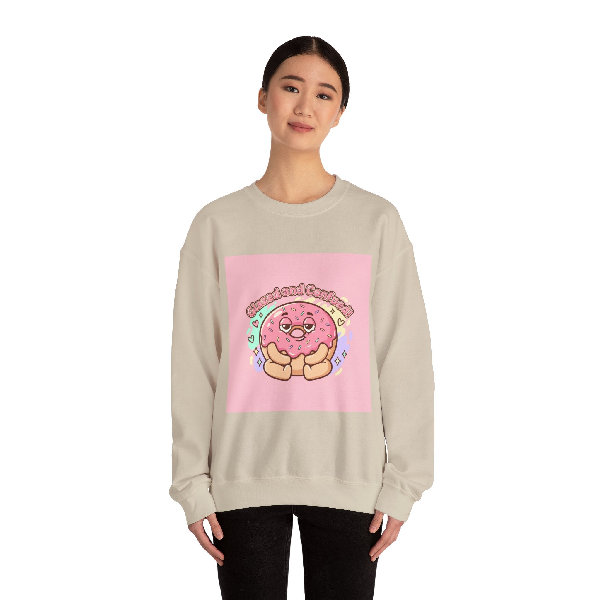 Donut Self Care Sweatshirt | food pun shirt, cozy snack humor