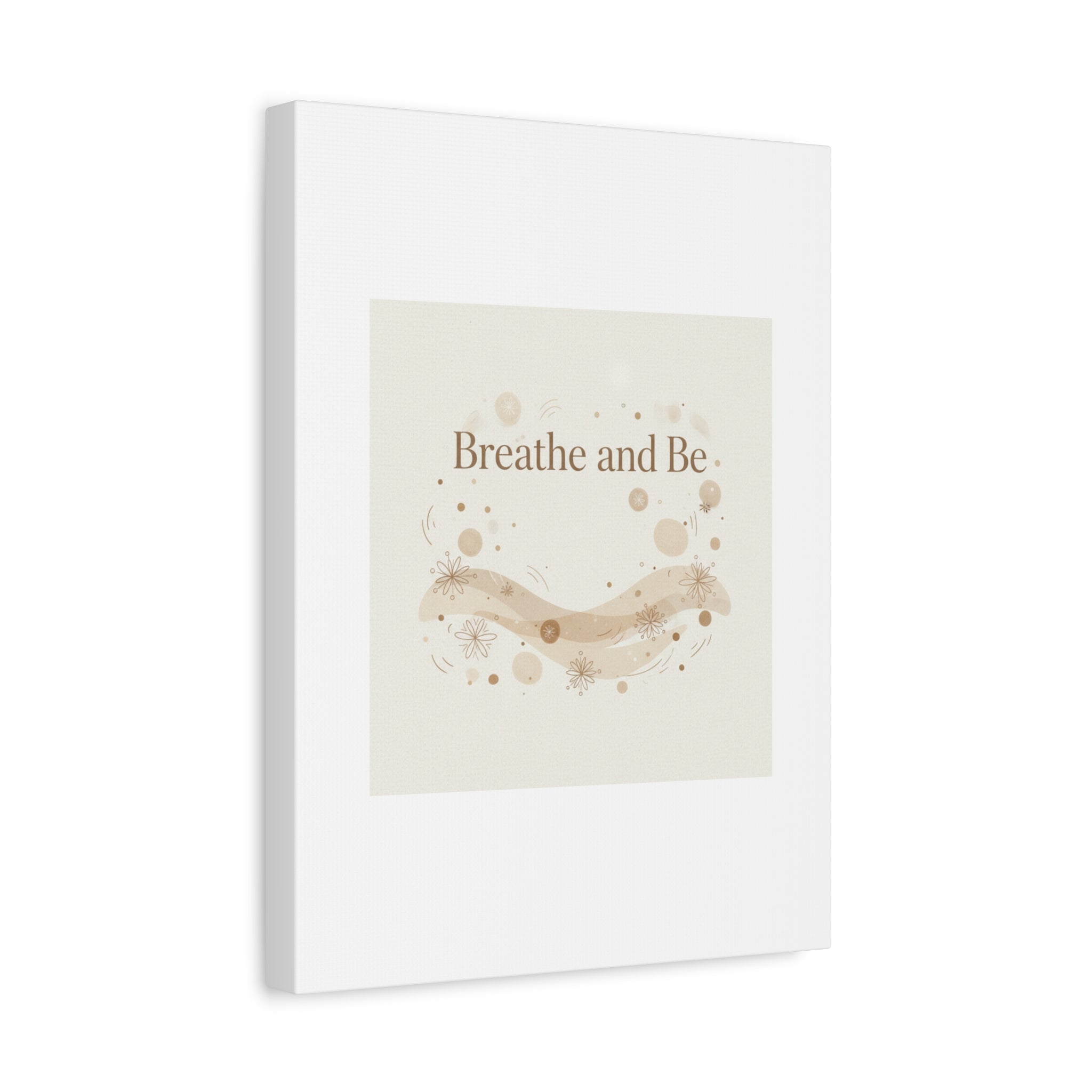Breathe and Be Canvas, Minimal Cozy Slow Life Wall Art | Neutral Micro-Print