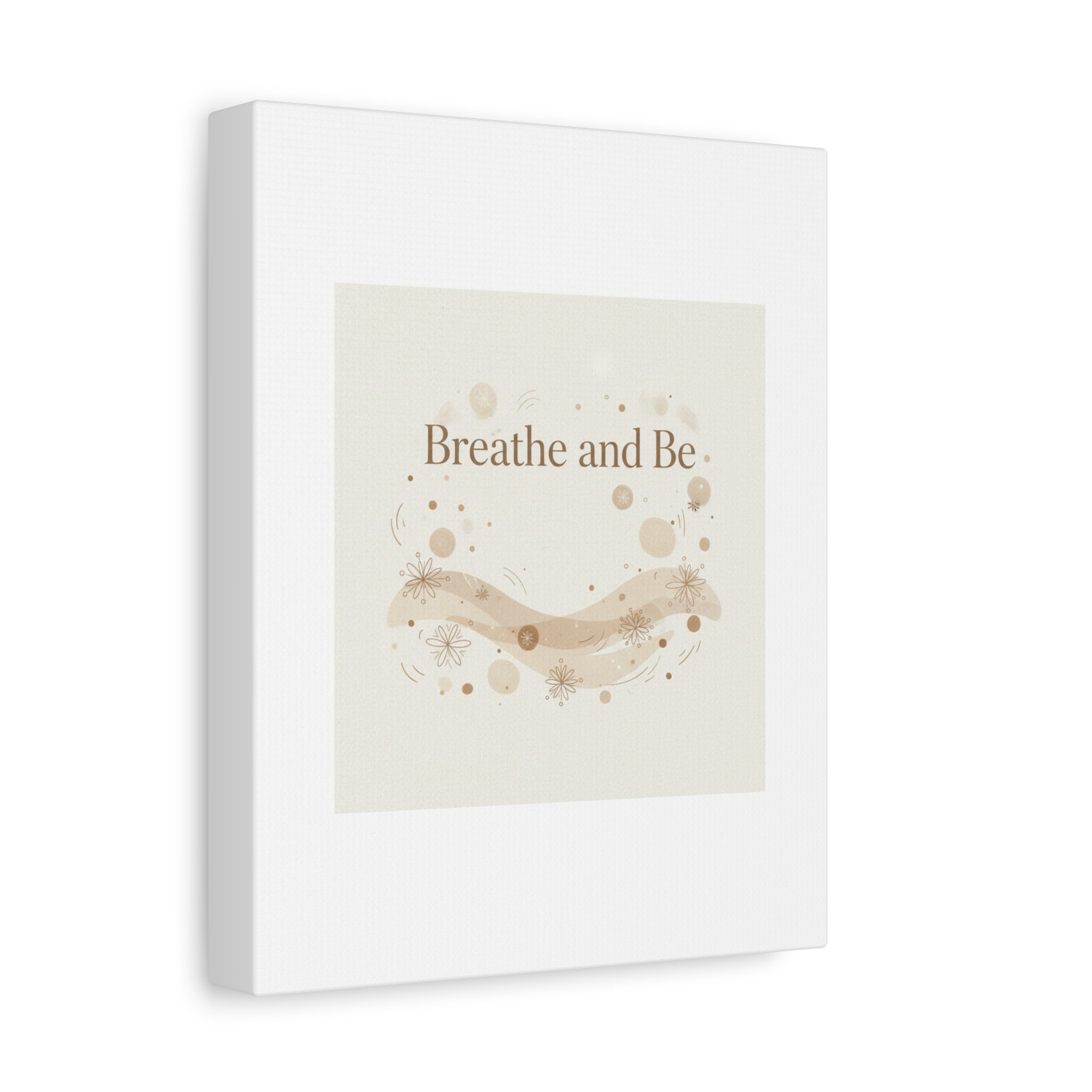 Breathe and Be Canvas, Minimal Cozy Slow Life Wall Art | Neutral Micro-Print