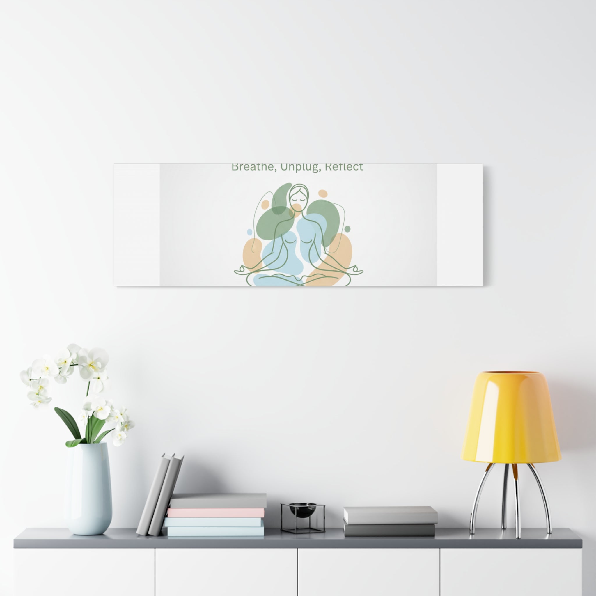 Breathe Unplug Reflect Canvas | Digital Detox, Mindfulness Wall Art