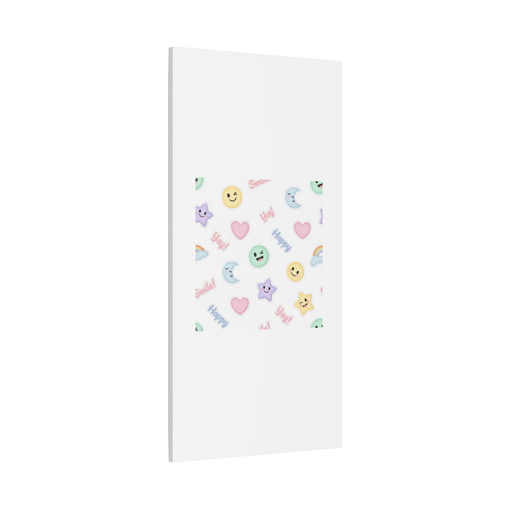 Hand-Drawn Emoticon Pattern Canvas | Cute Emoji Sticker Pastel Print