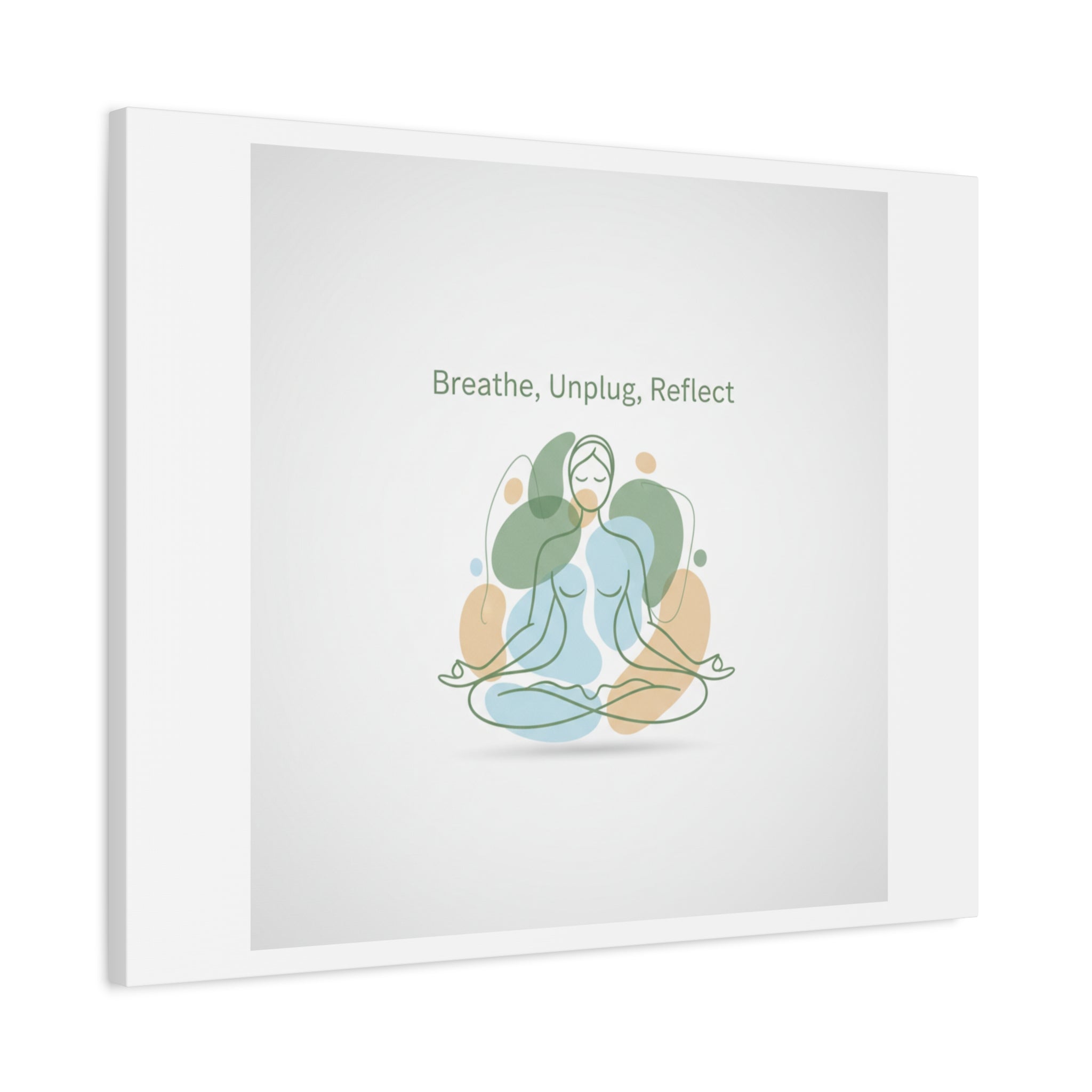 Breathe Unplug Reflect Canvas | Digital Detox, Mindfulness Wall Art